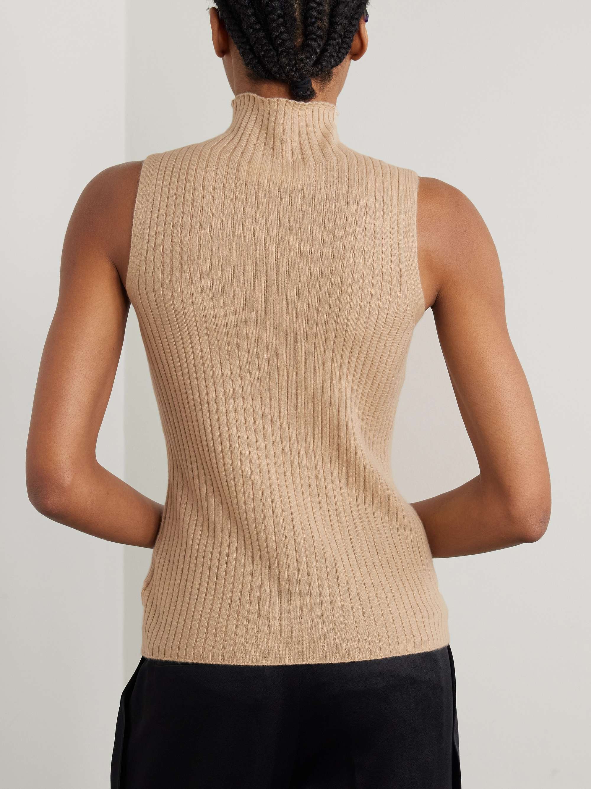 Mika ribbed cashmere turtleneck tank view