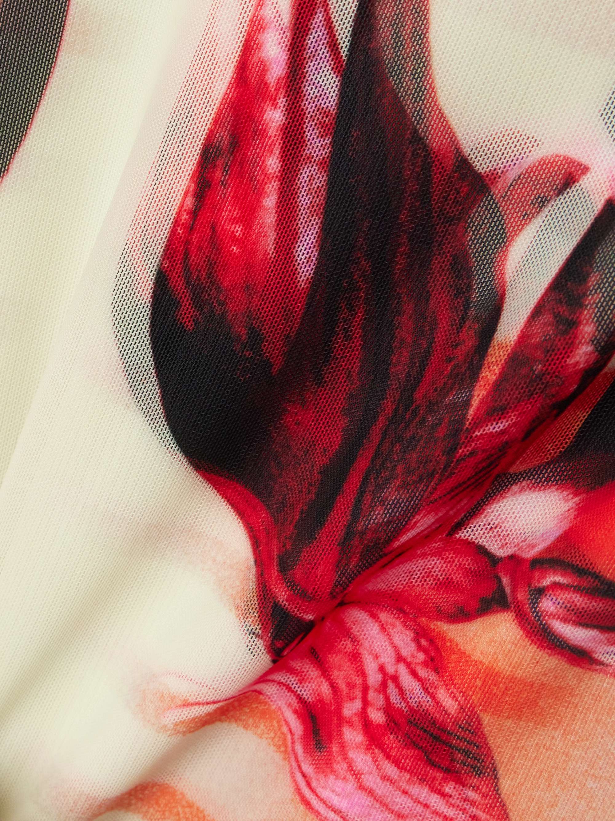 Printed stretch-mesh maxi dress view