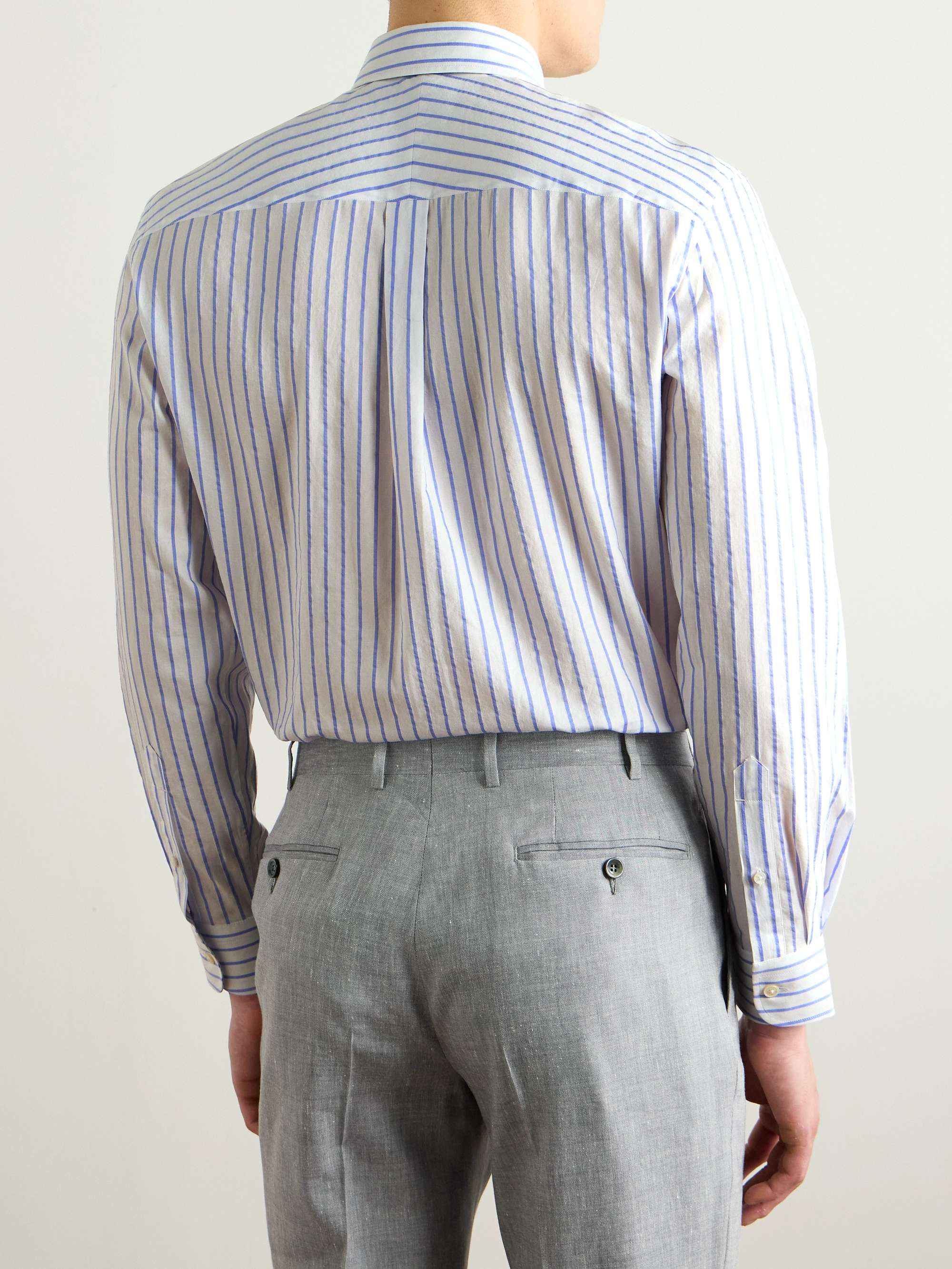 Striped Textured-Cotton Shirt view