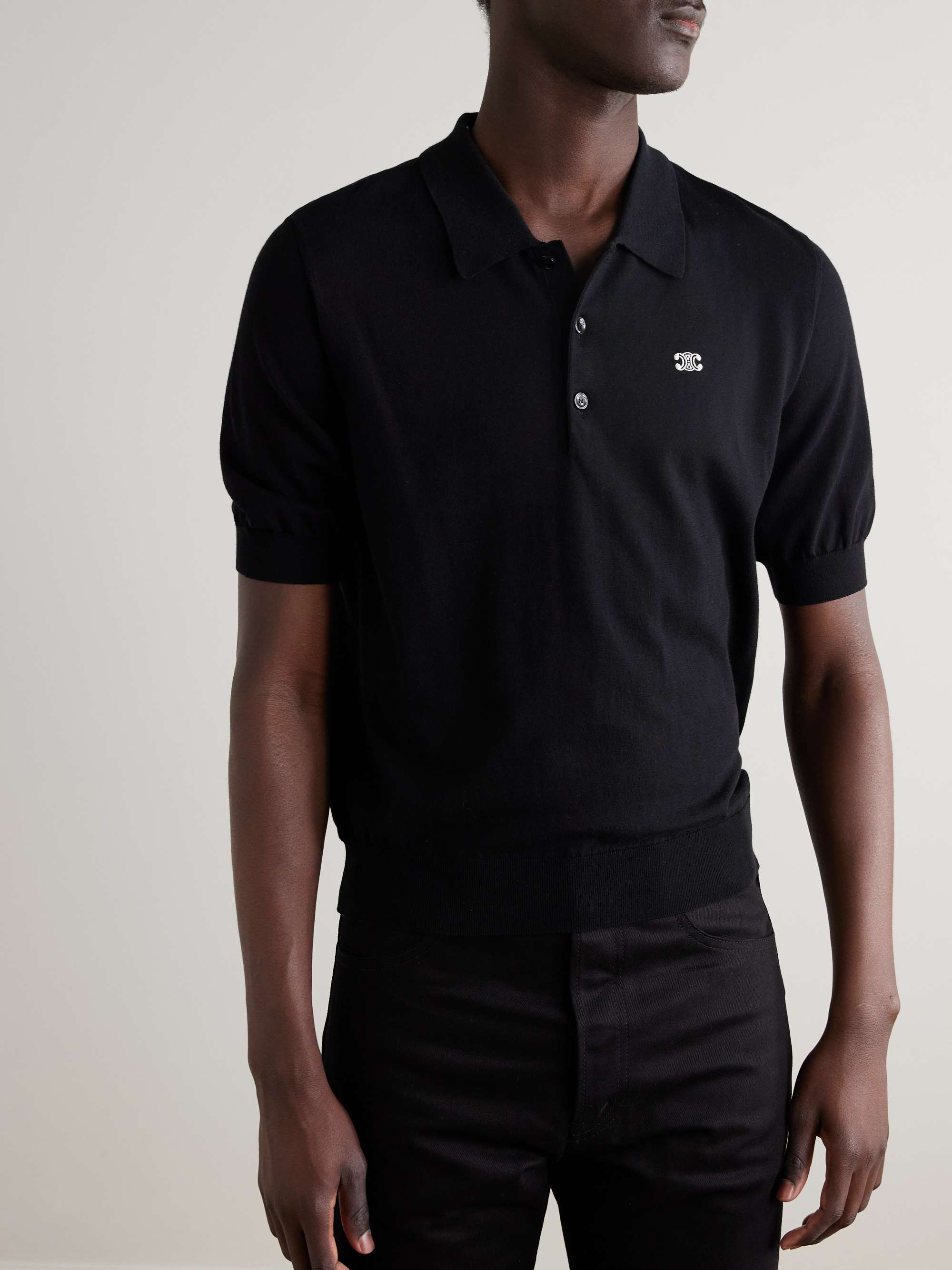 Slim-Fit Logo-Embroidered Cotton Polo Shirt view