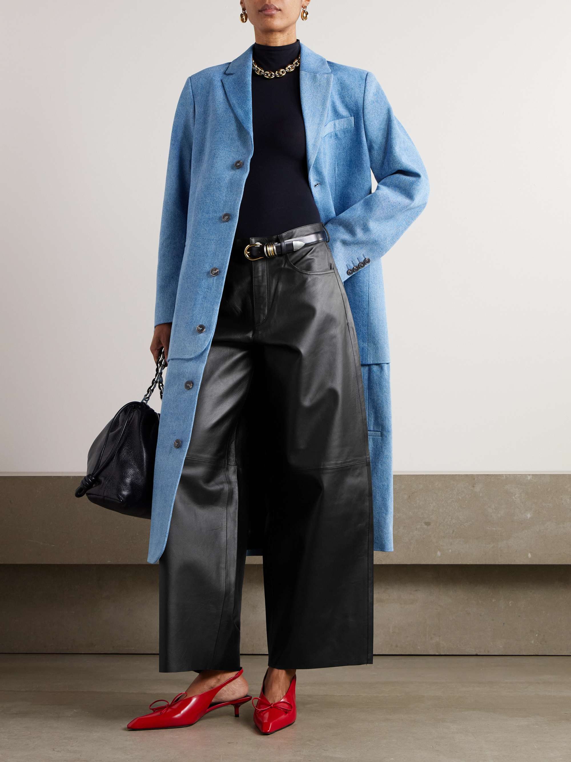 Bethany wide-leg leather pants view
