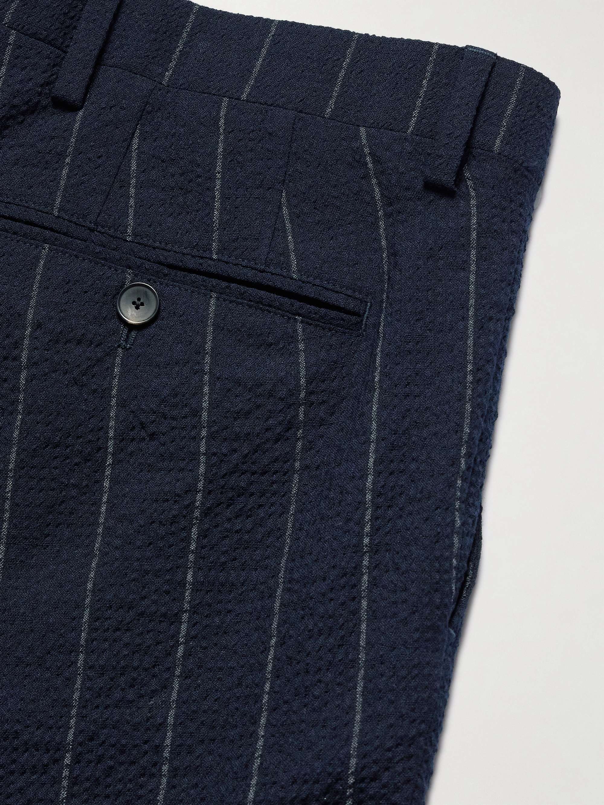 Philip Tapered Pinstriped Wool-Blend Seersucker Suit Trousers view