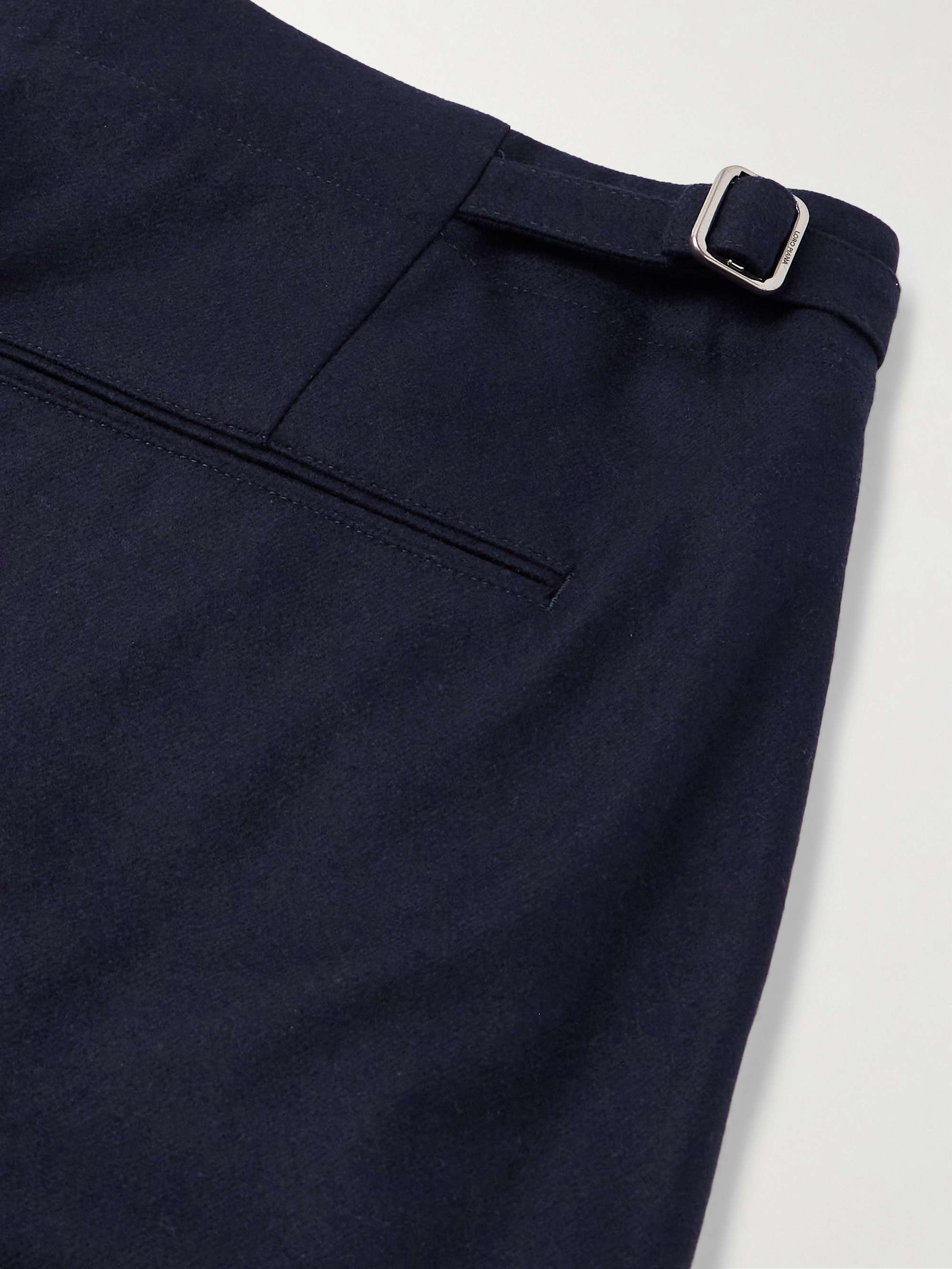Joetsu Straight-Leg Pleated Wool and Cashmere-Blend Trousers view