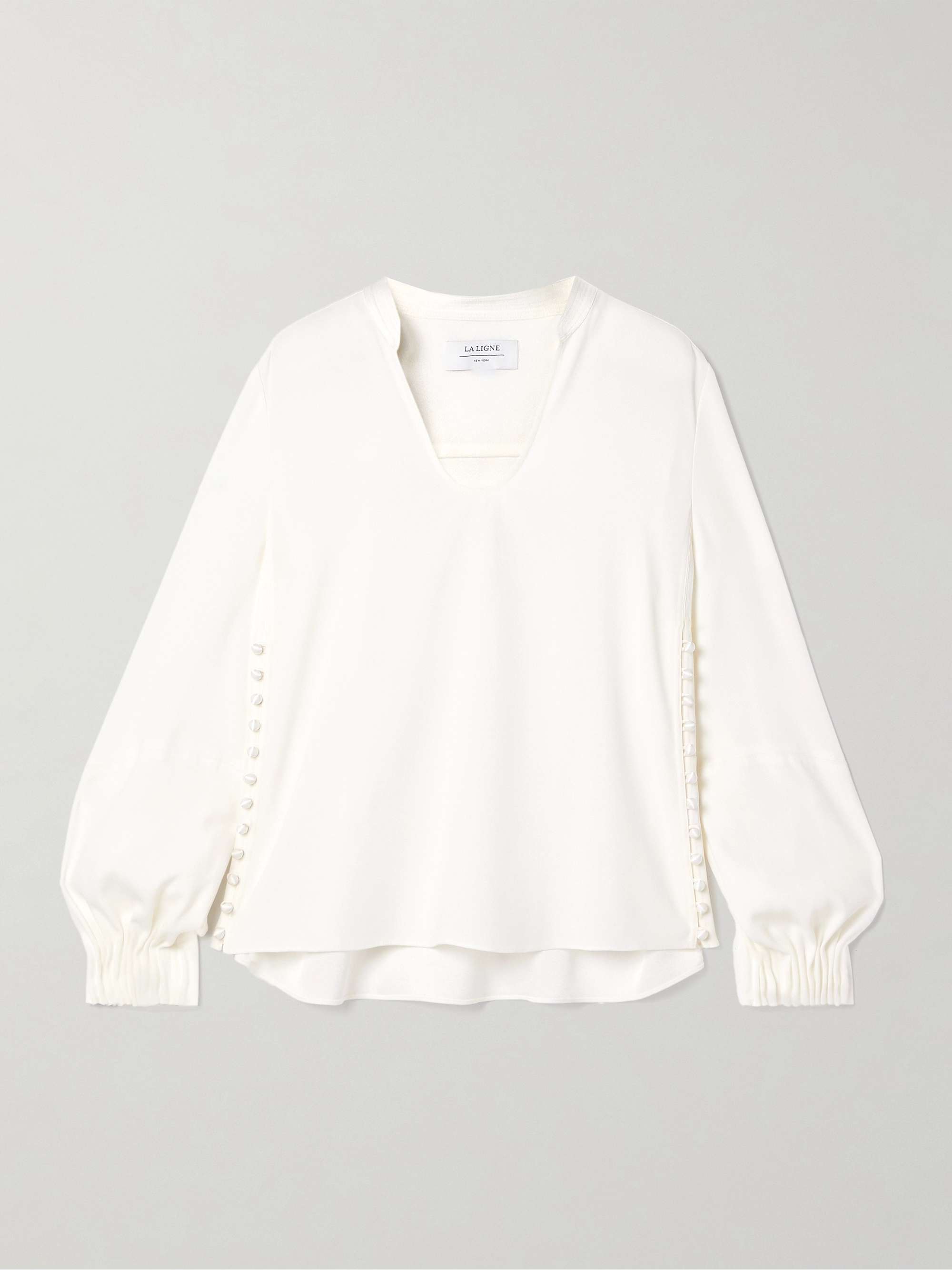 Button-detailed crepe blouse view