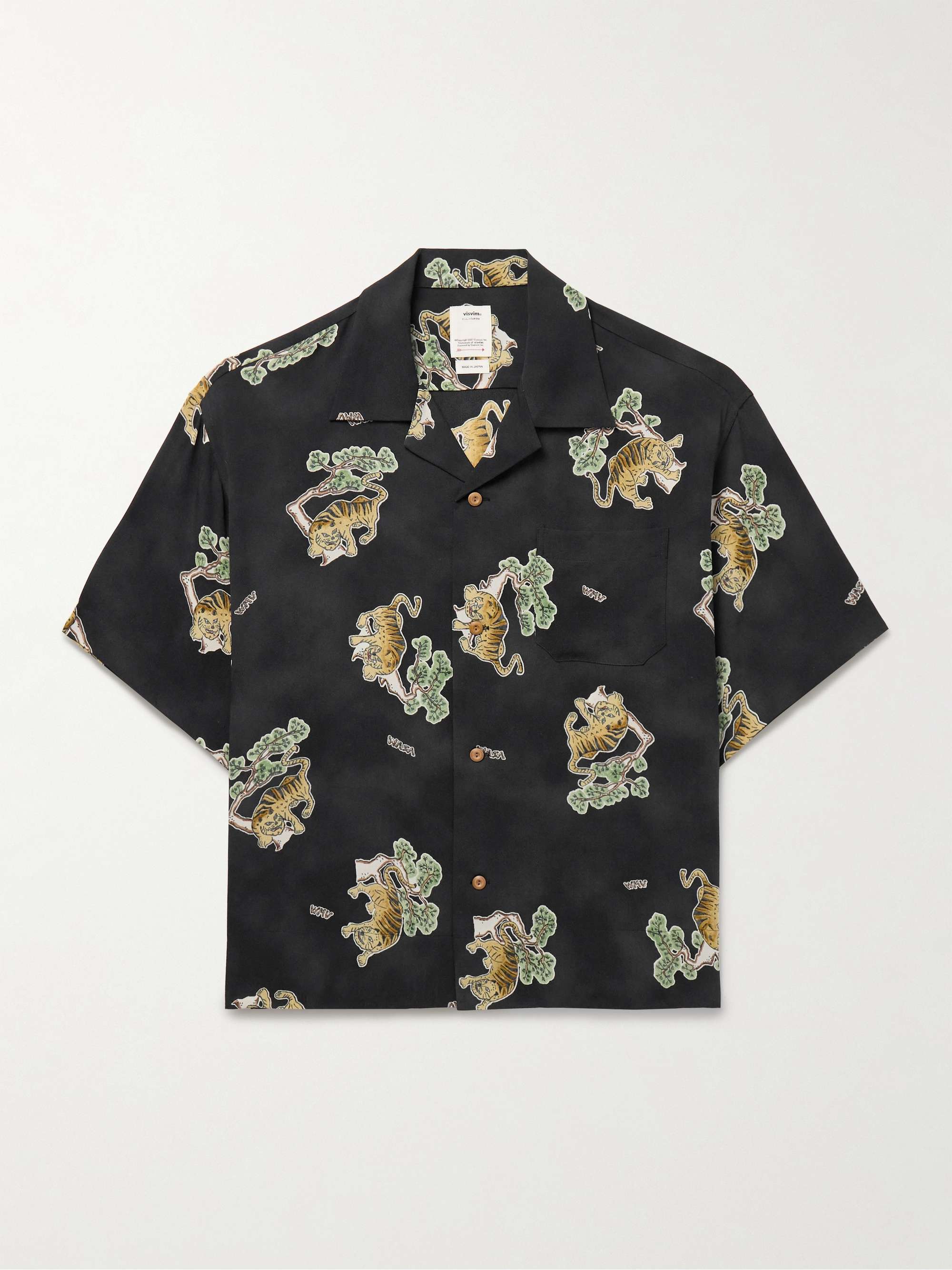 Copa Camp-Collar Printed Silk-Crepe De Chine Shirt view