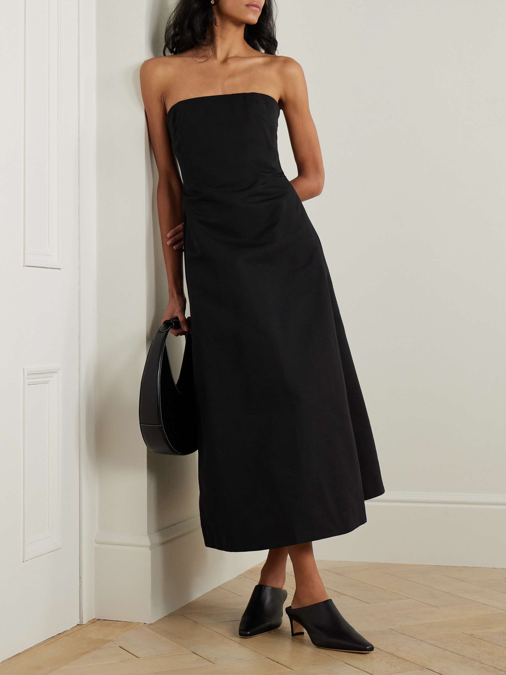 Kennedy strapless cotton-blend grosgrain midi dress view