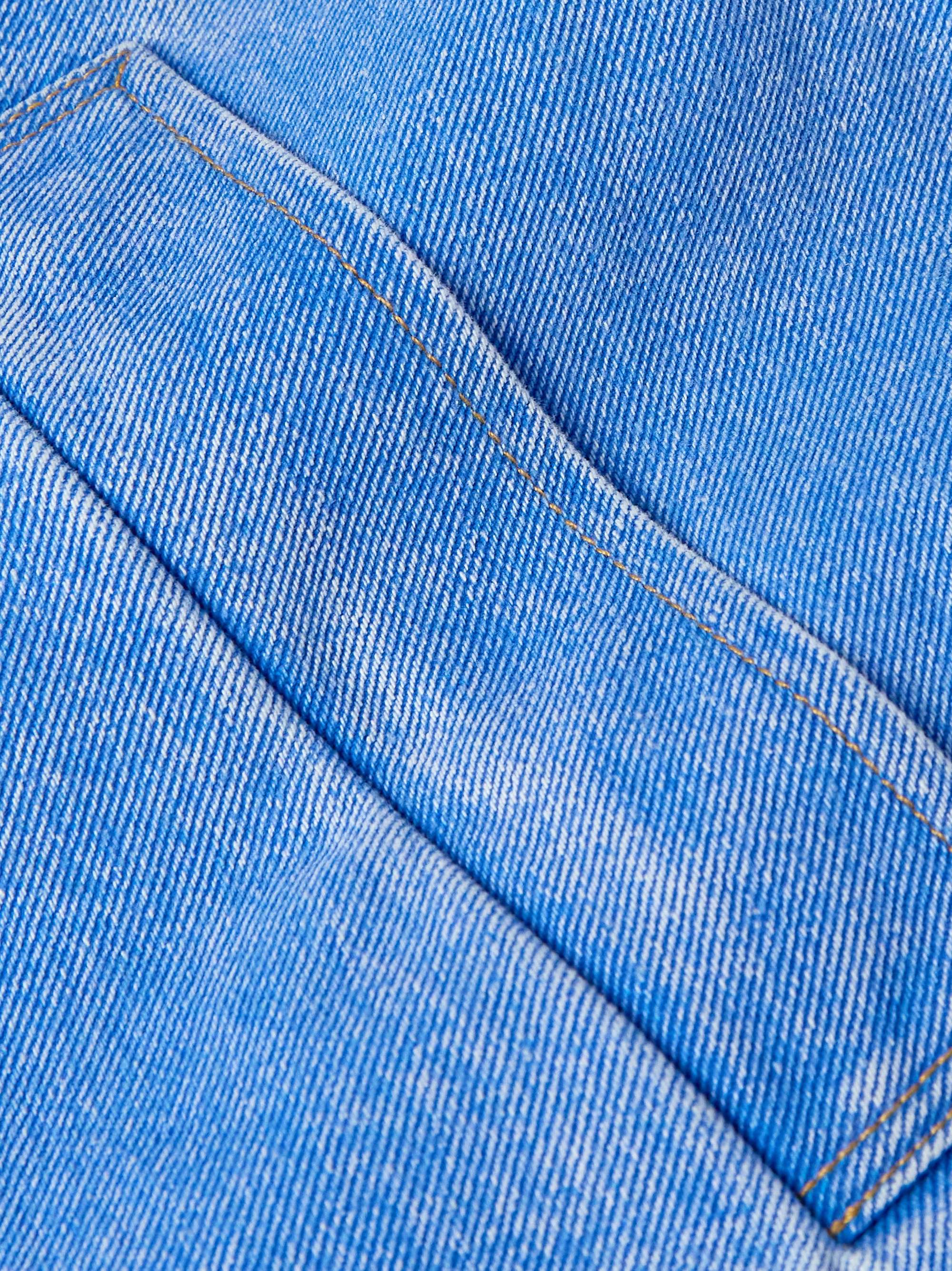 Logo-Embroidered Bleached Denim Jacket view