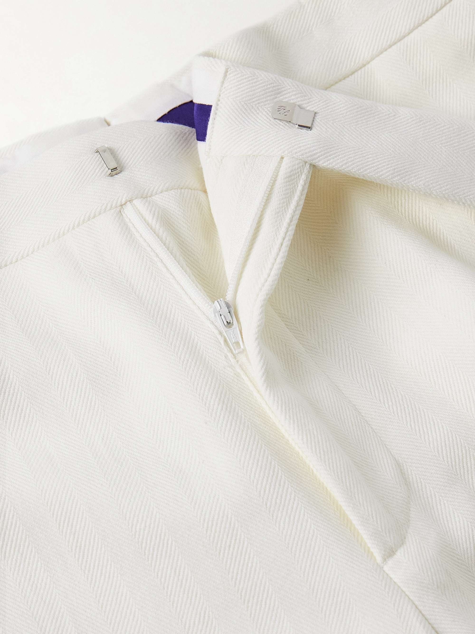 Gregory Straight-Leg Herringbone Cotton and Linen-Blend Suit Trousers view