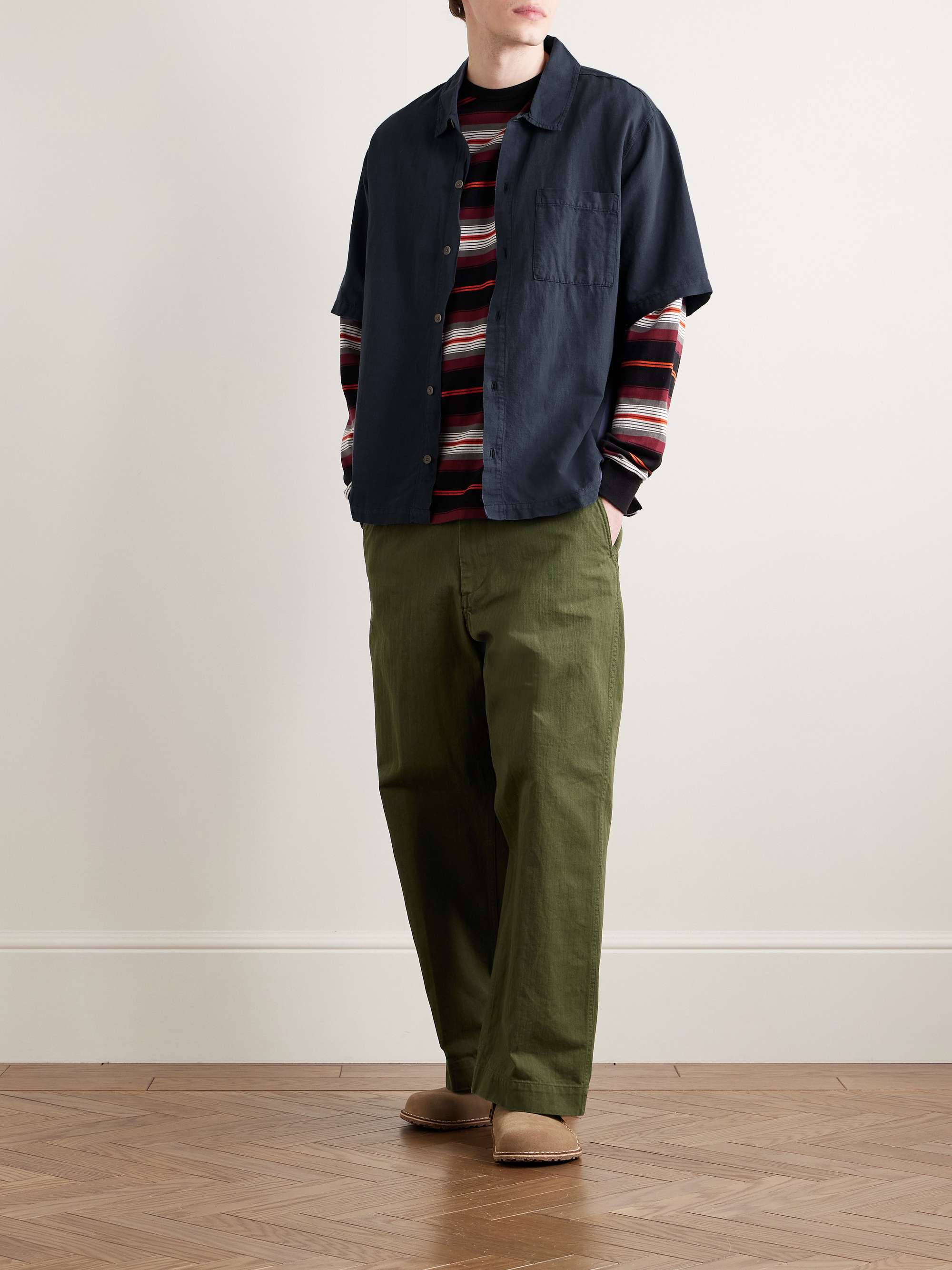Gabe Linen and Cotton-Blend Shirt view