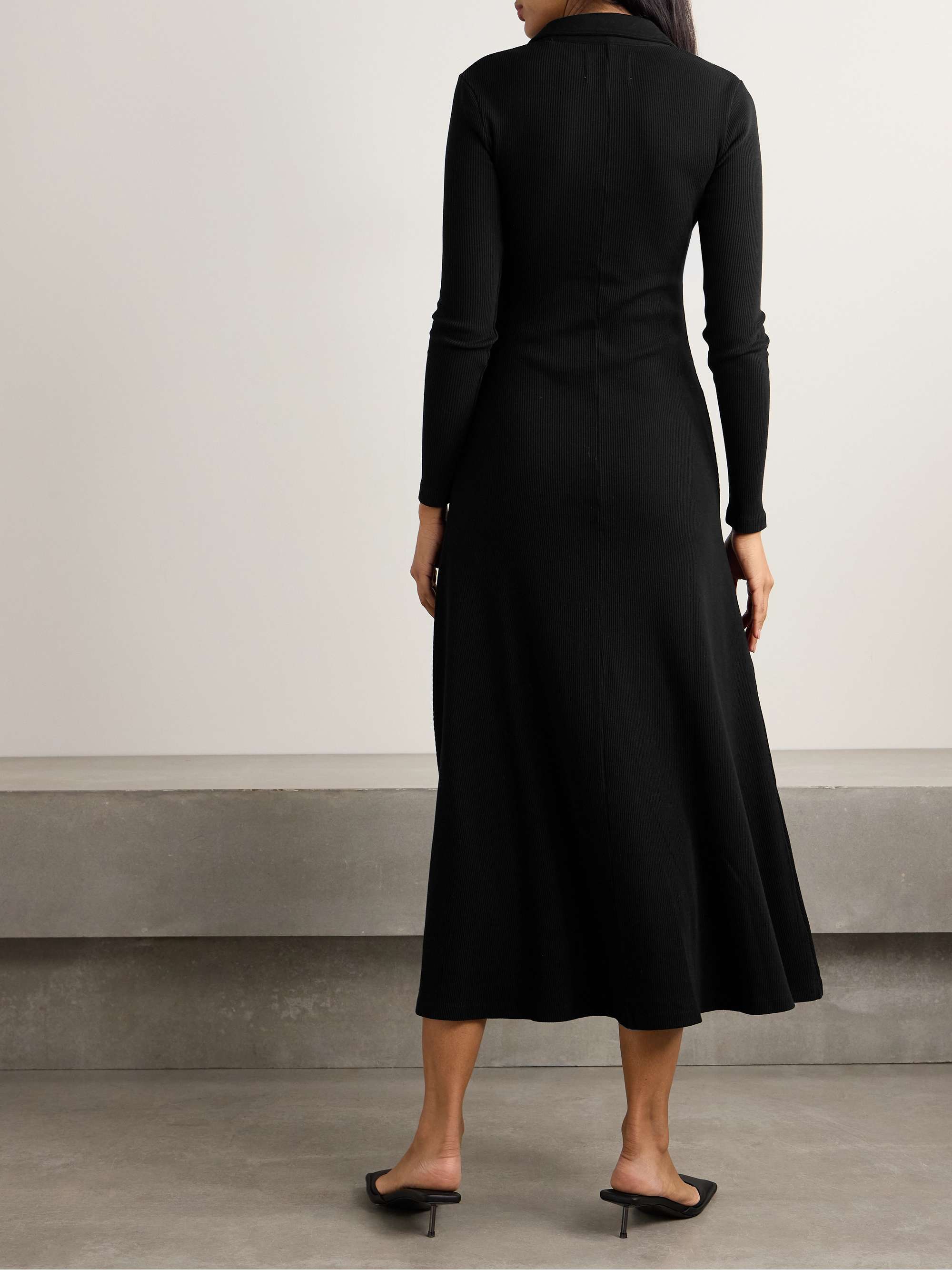 Gila ribbed stretch organic cotton and Lyocell-blend midi dress view