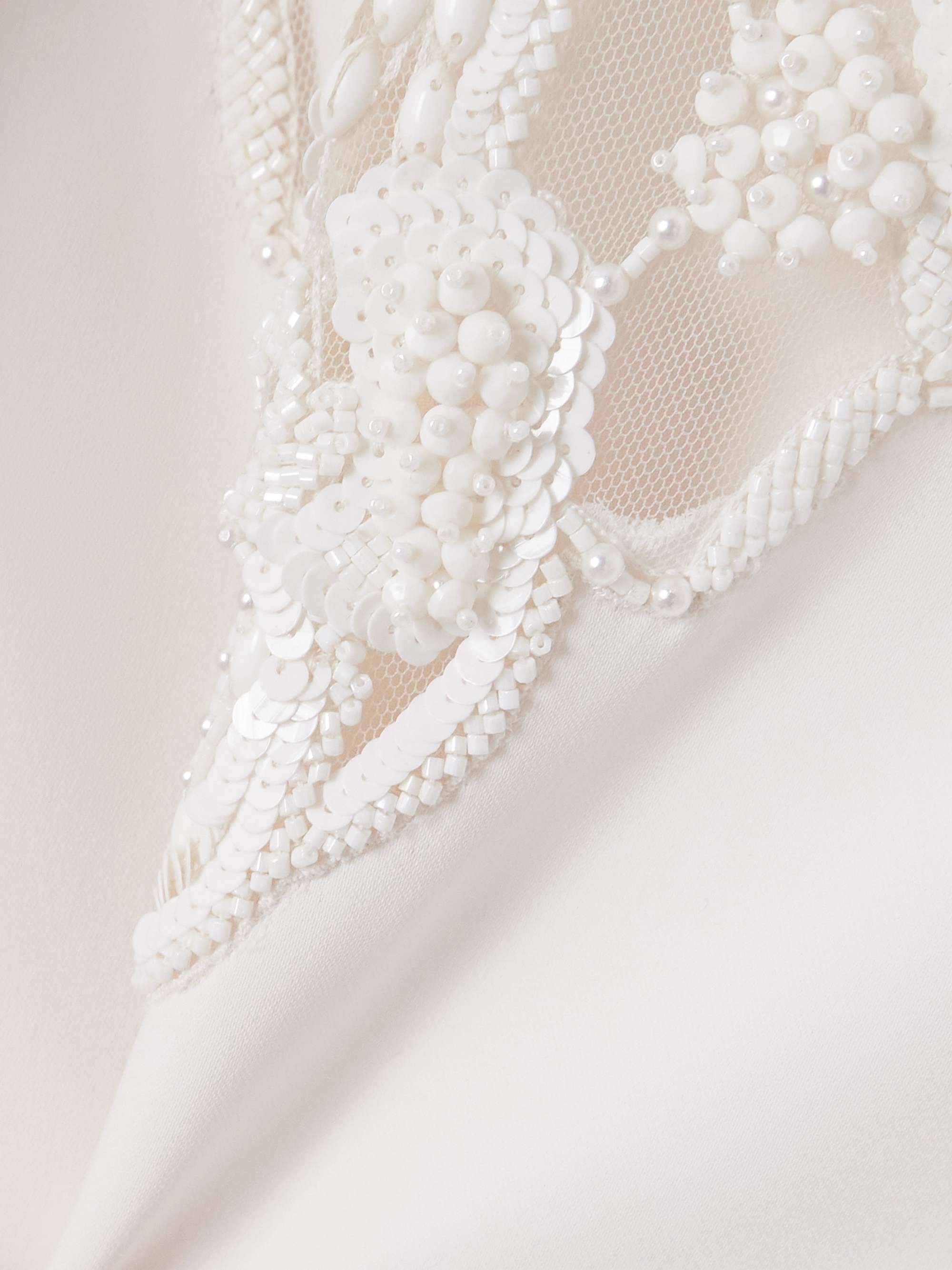 Embellished tulle-panelled cady blouse view