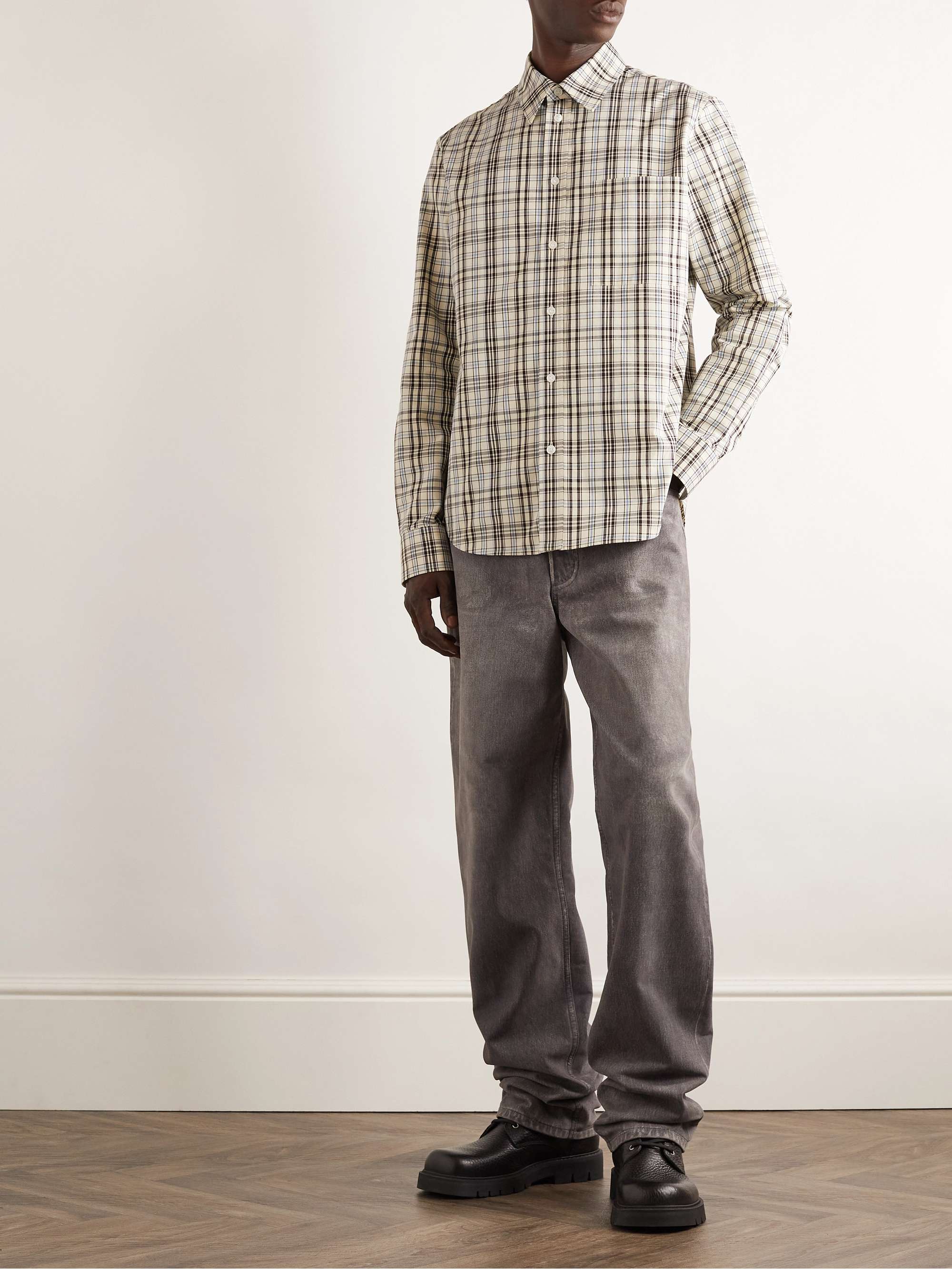 Checked Cotton Oxford Shirt view