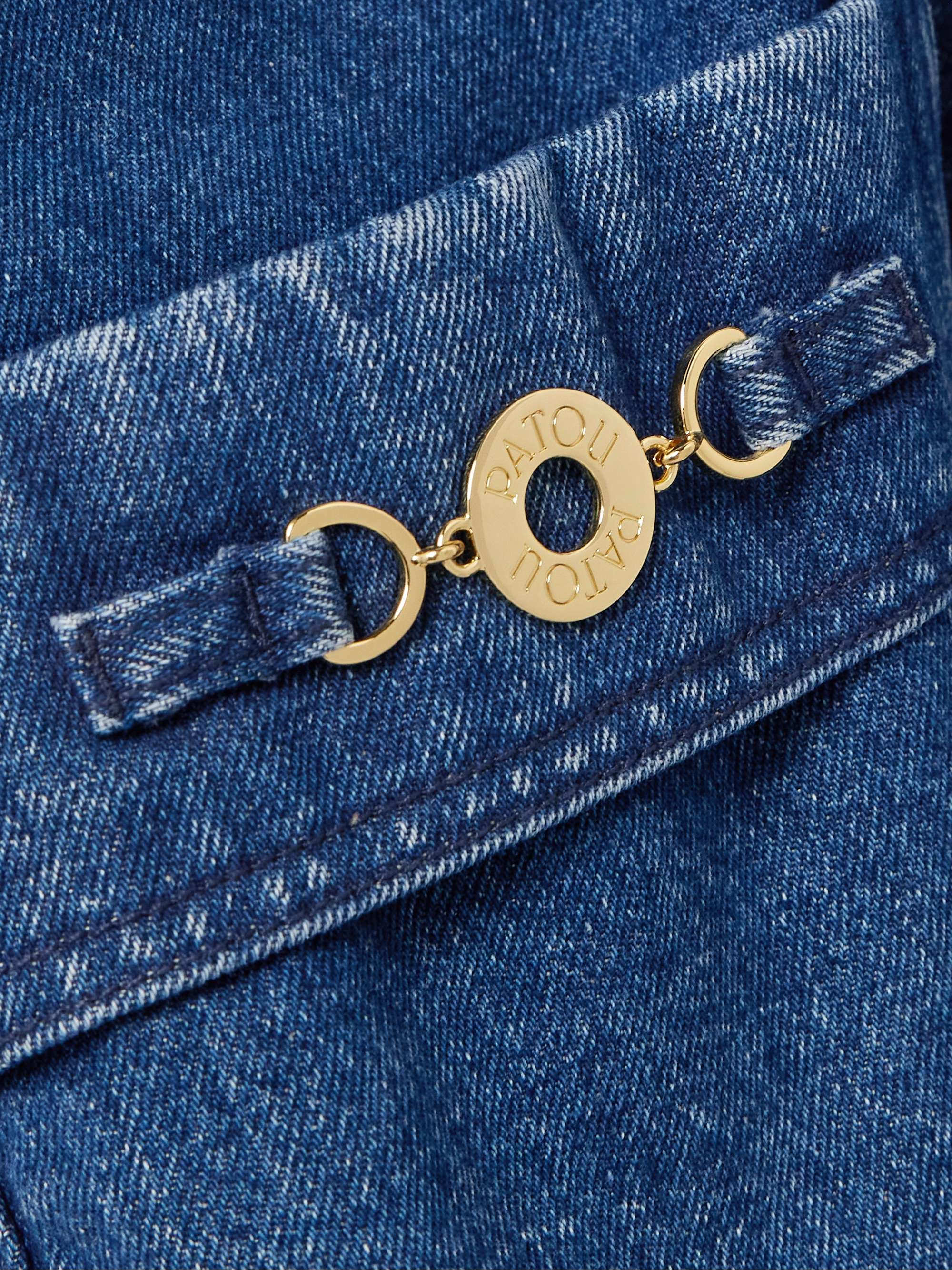 Embellished denim mini shirt dress view