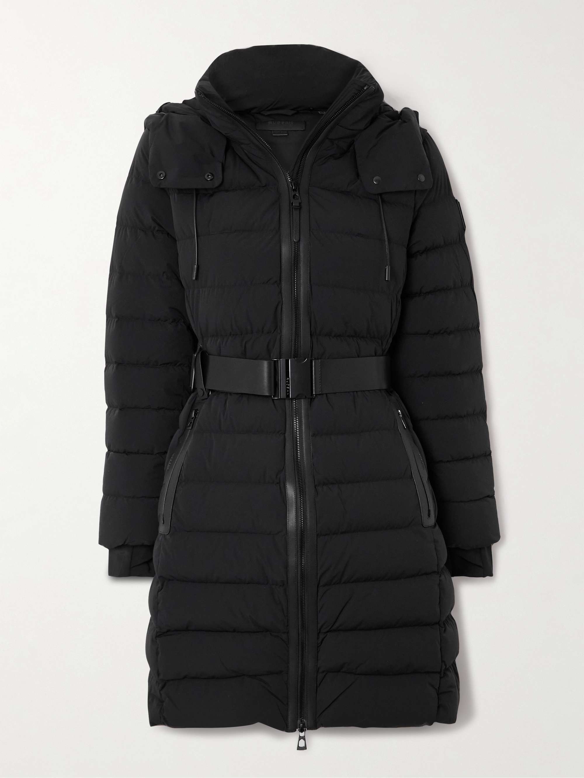 Pelin hooded belted quilted shell down jacket view