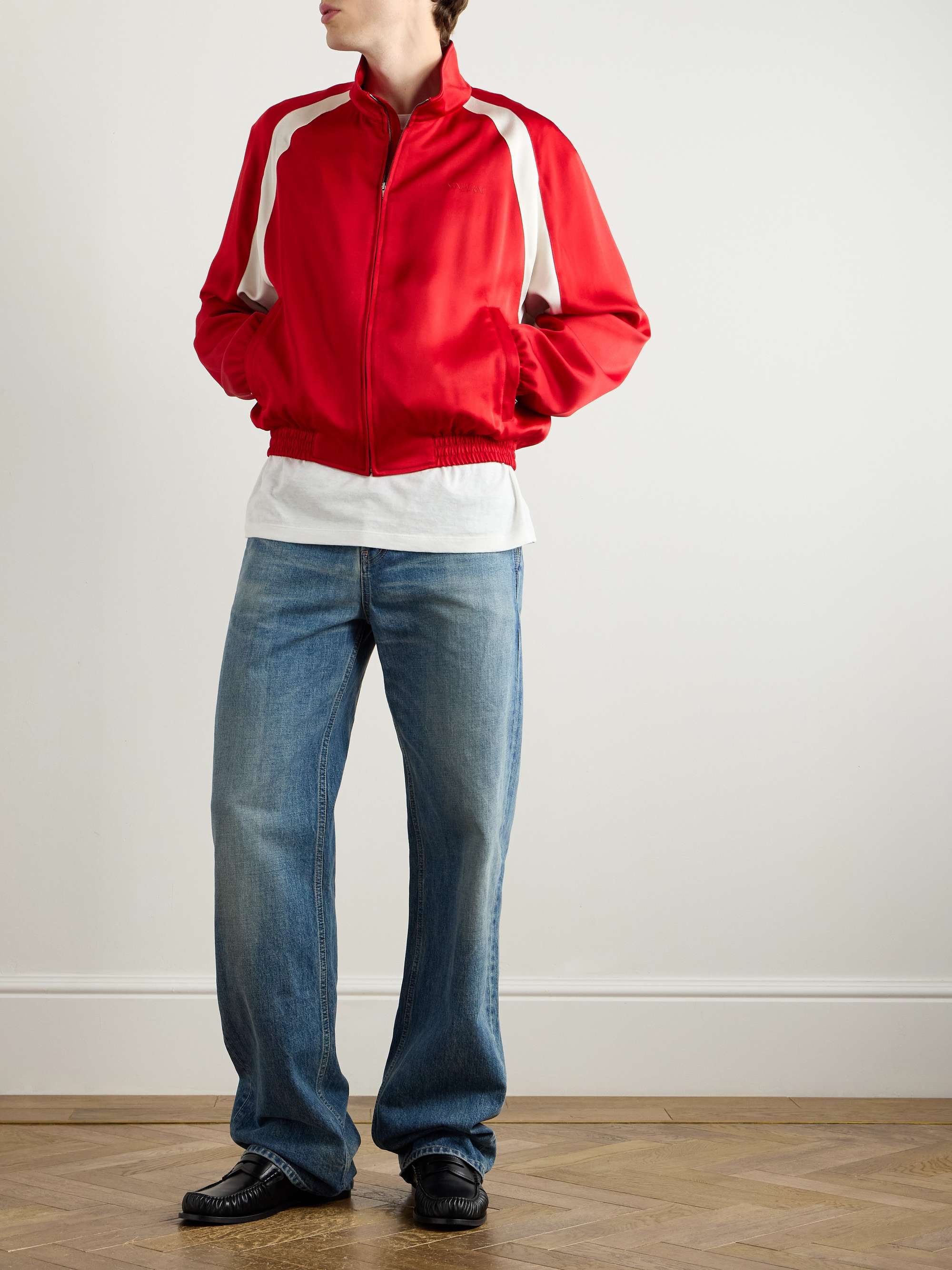 Striped Satin Track Jacket view
