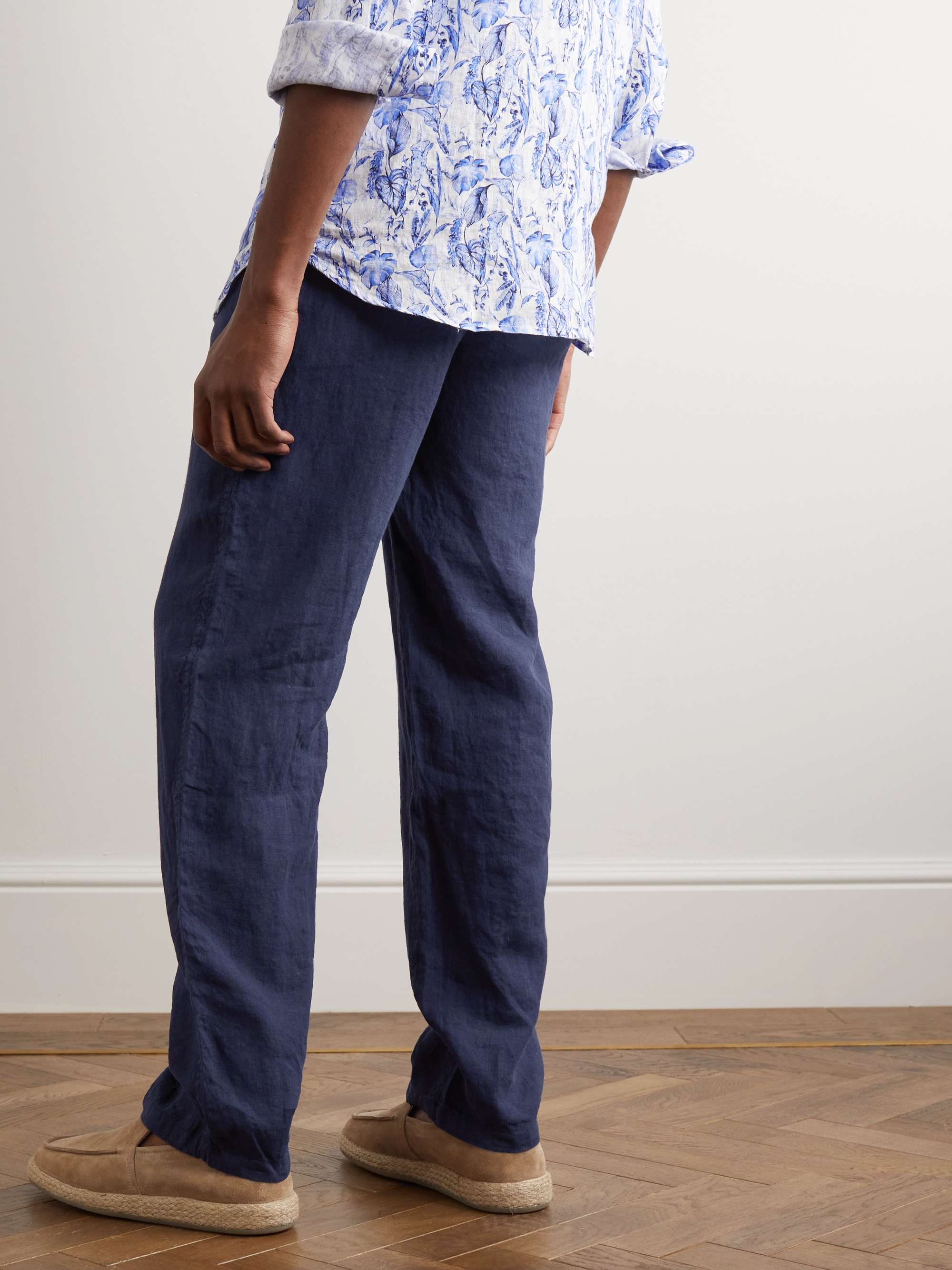 Pacha Straight-Leg Linen Drawstring Trousers view