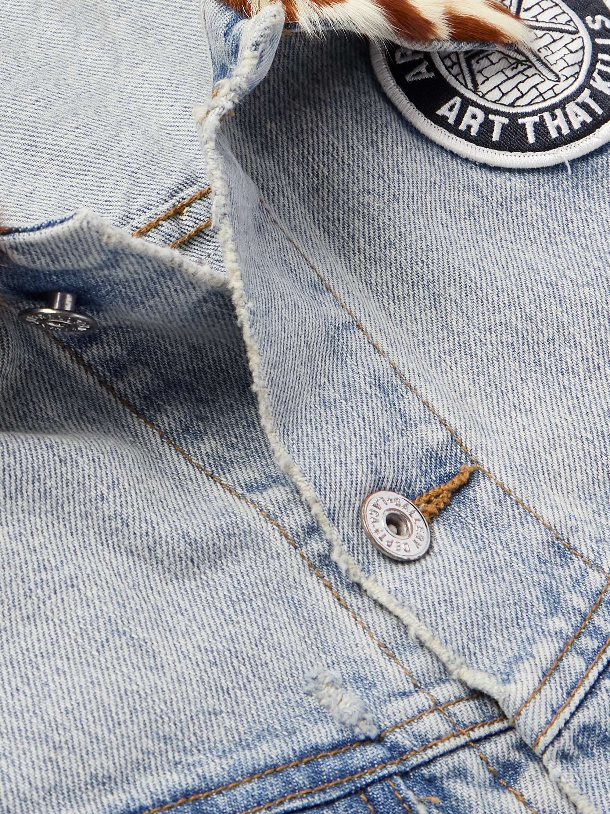 Headline Logo-Appliquéd Printed Denim Jacket view