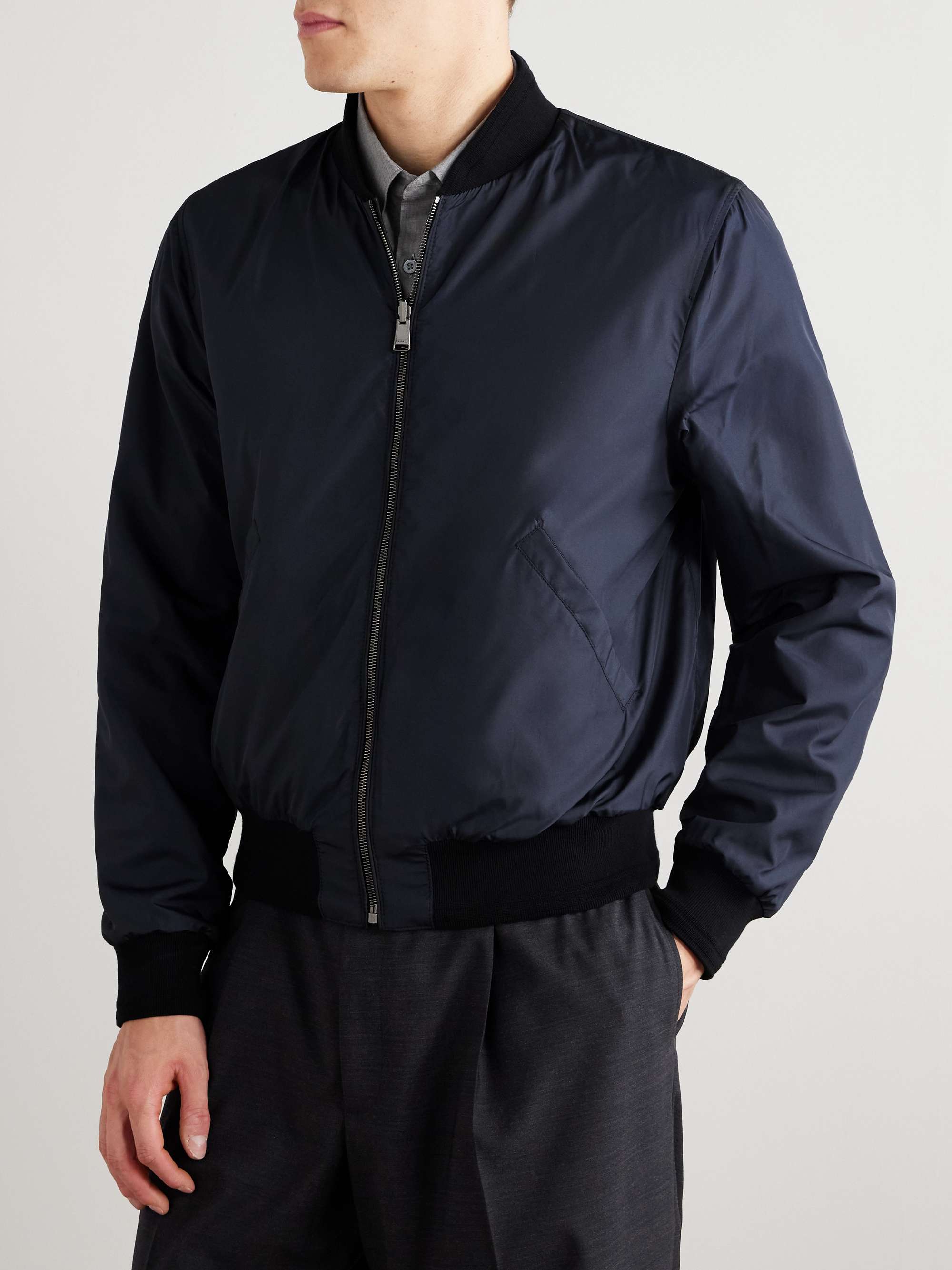 Reversible Leather and Shell Bomber Jacket view