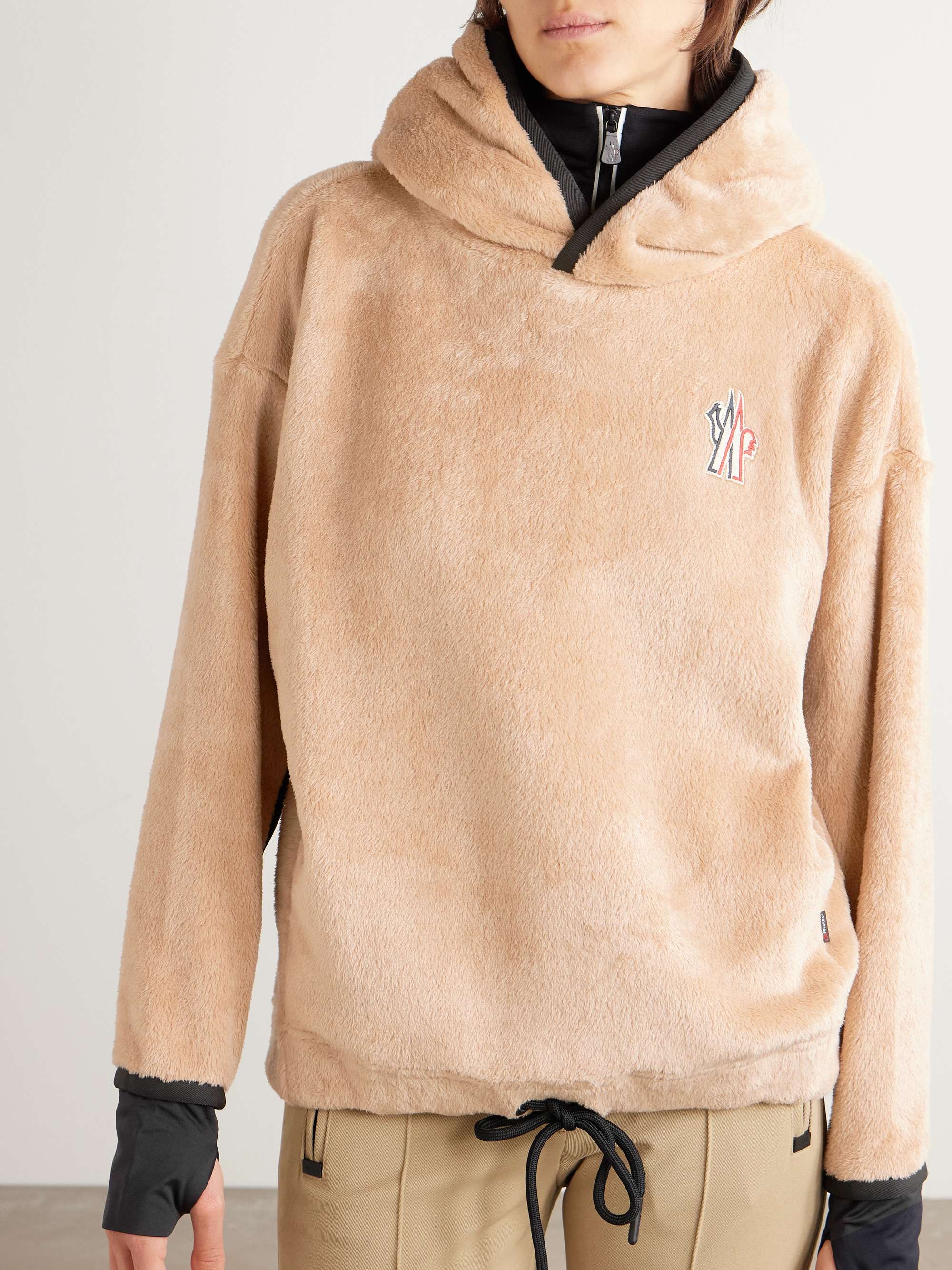 Tech-jersey trimmed POLARTEC® fleece hoodie view
