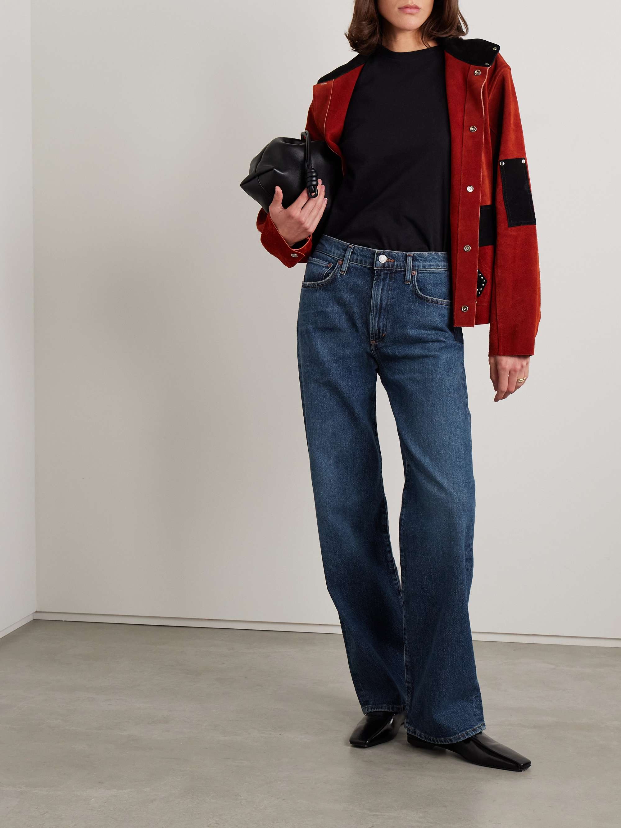Harper mid-rise wide-leg jeans view