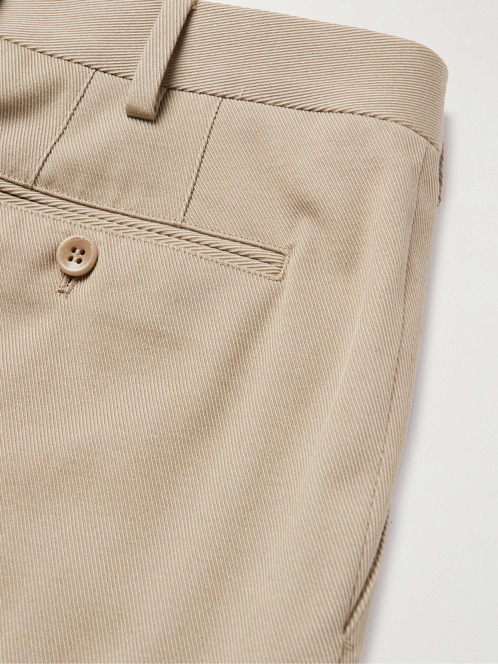 Slim-Fit Tapered Stretch-Cotton Twill Trousers view