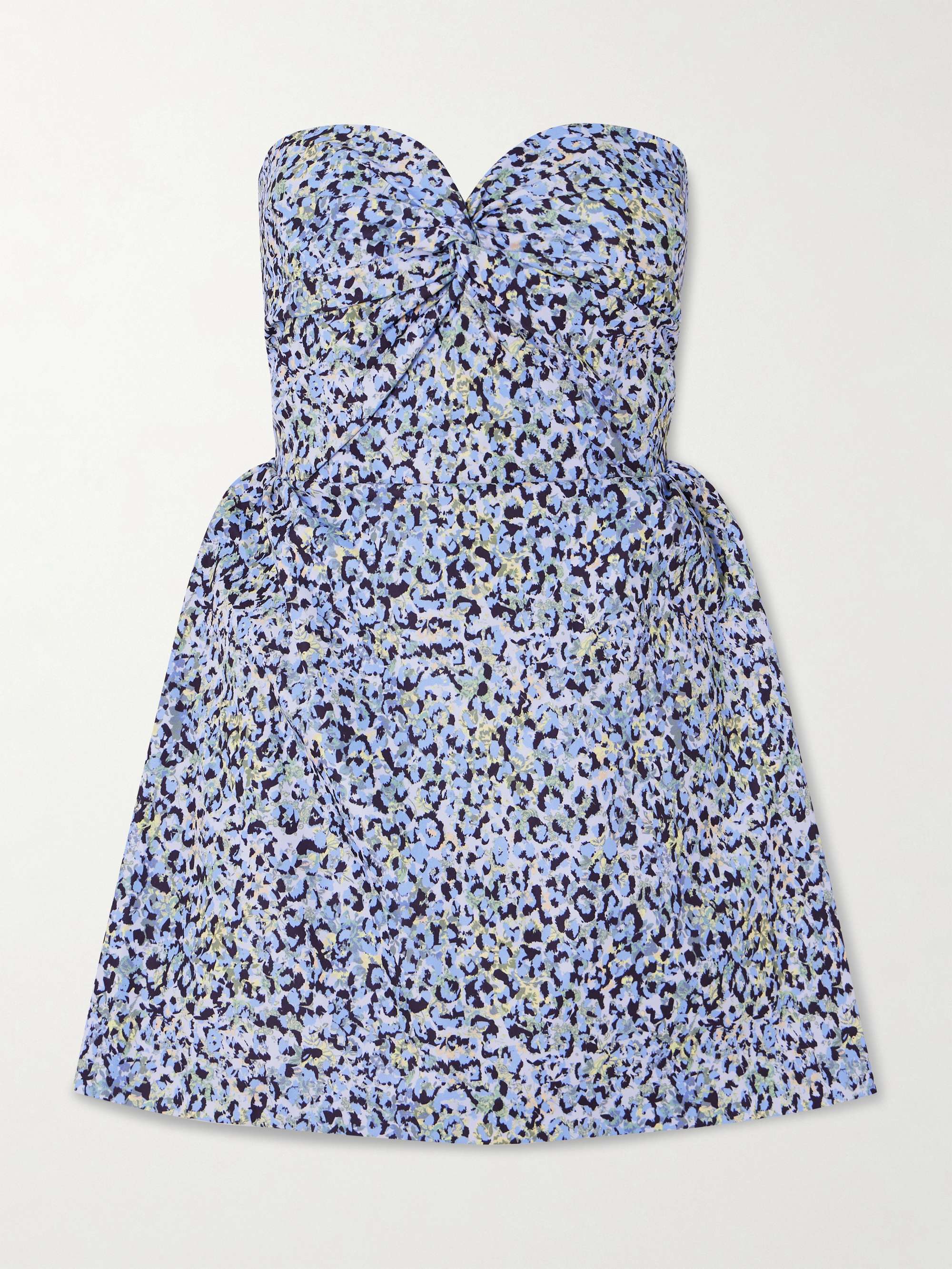 Rossy strapless gathered printed twill mini dress view