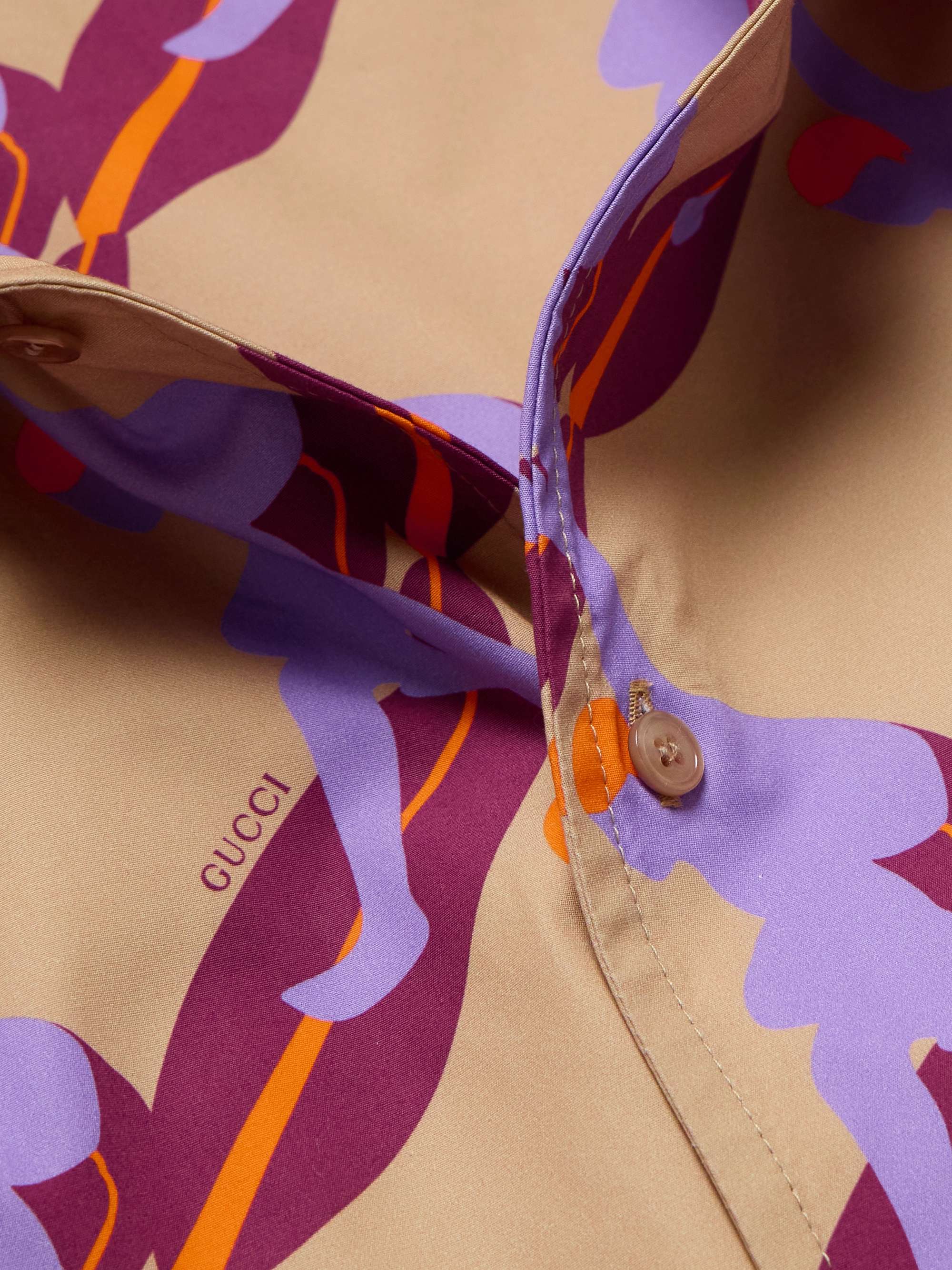 Oversized Camp-Collar Printed Cotton-Poplin Shirt view