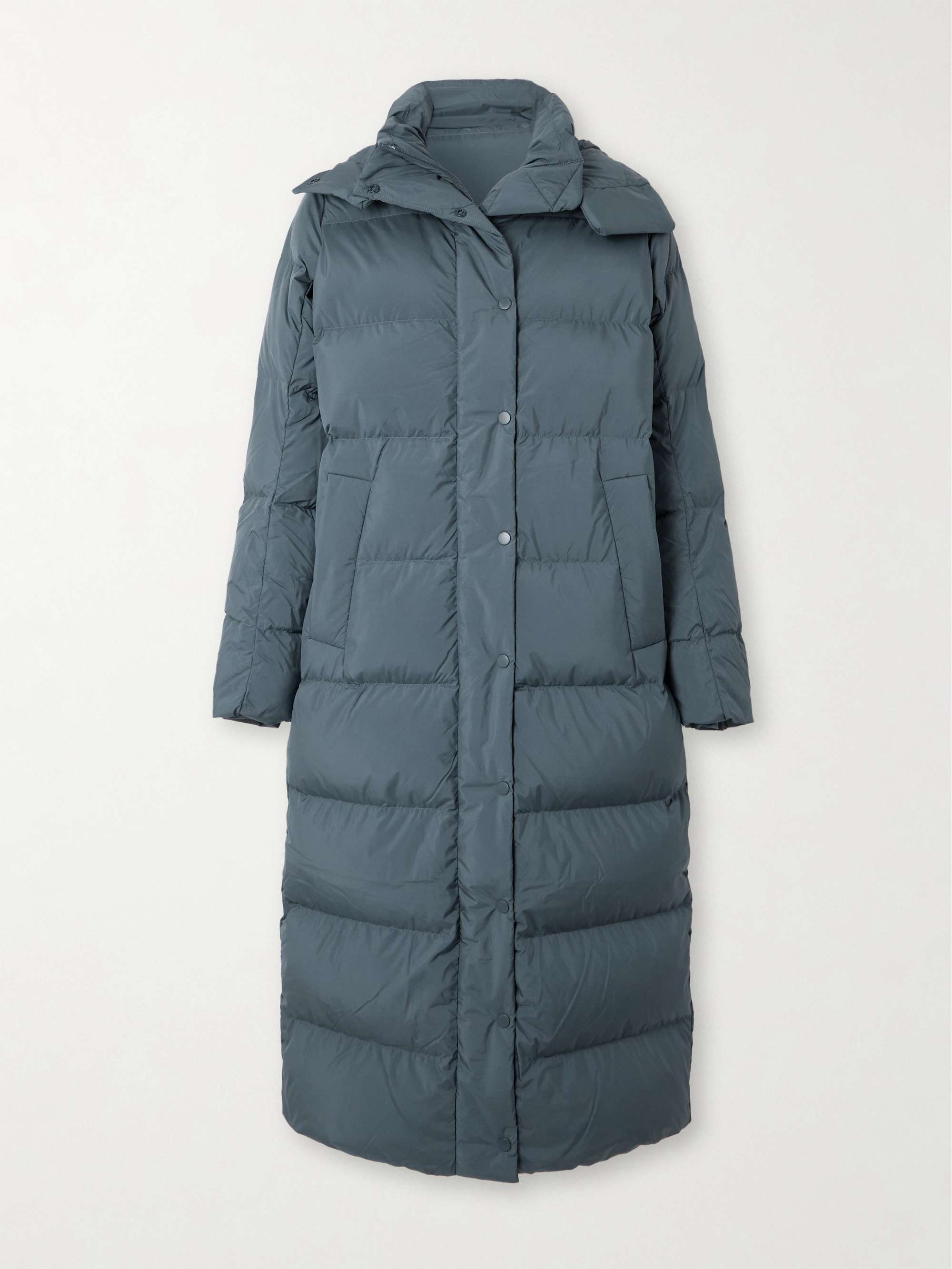 Wunder Puff Long hooded quilted recycled-SoftMatte™ down jacket view