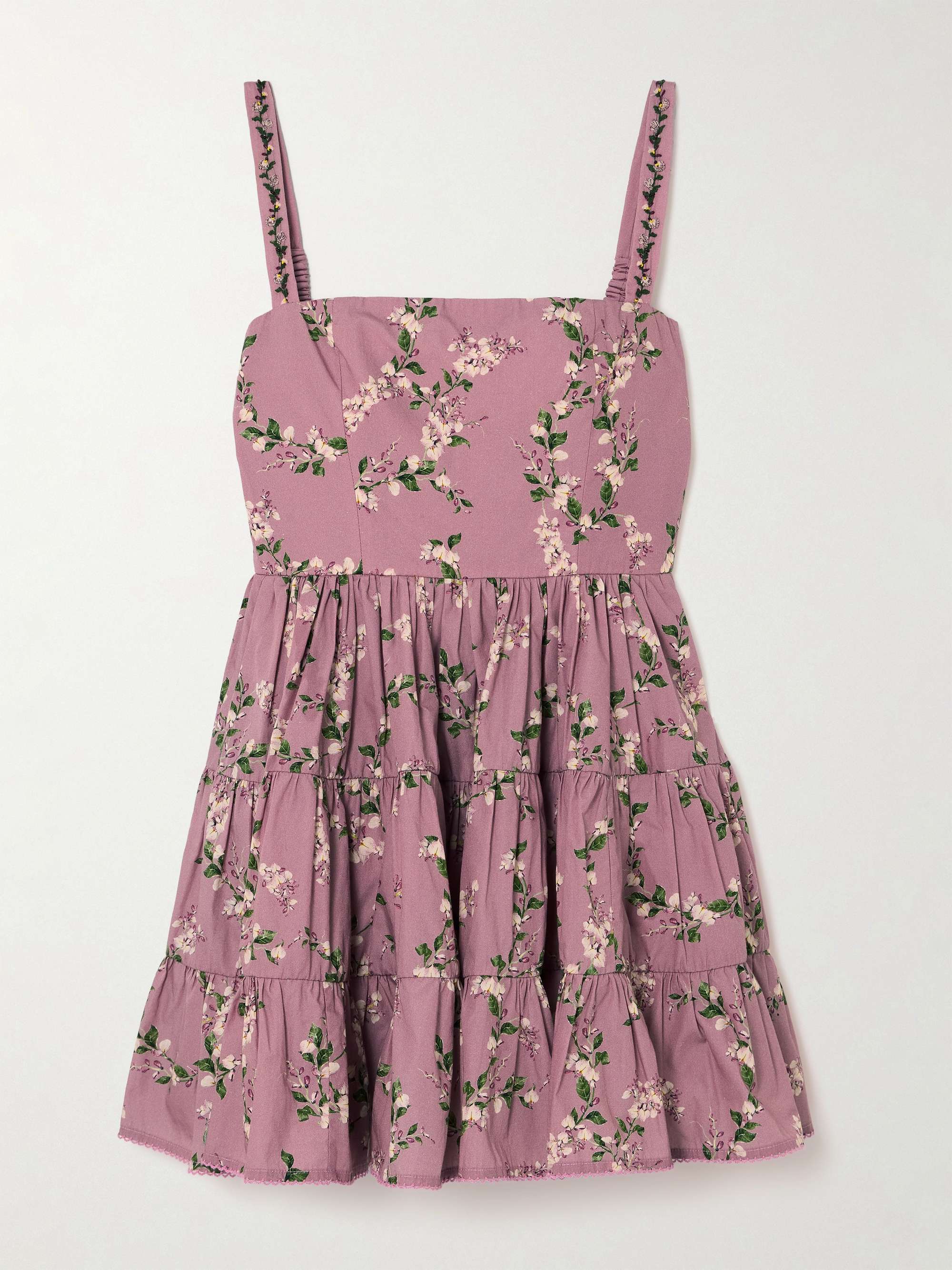Lima Wisteria tiered floral-print cotton mini dress view