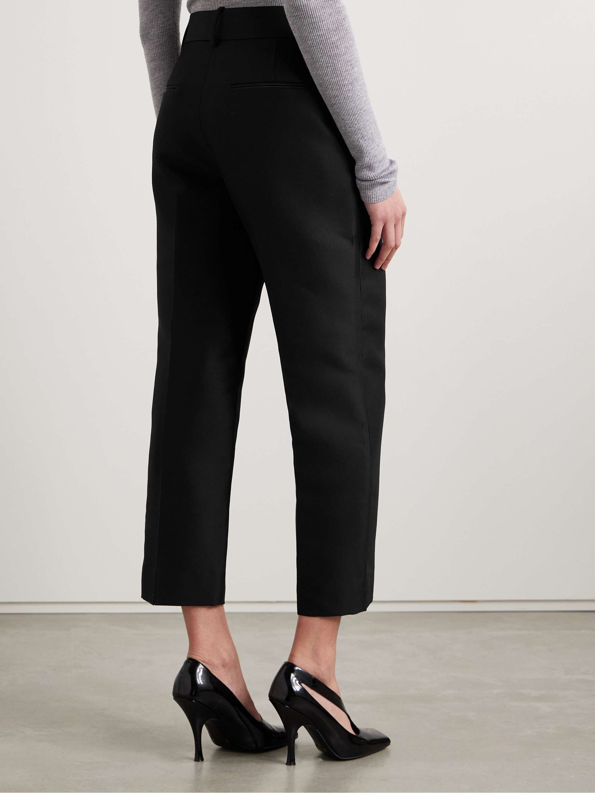 Cam cropped wool and silk-blend faille straight-leg pants view