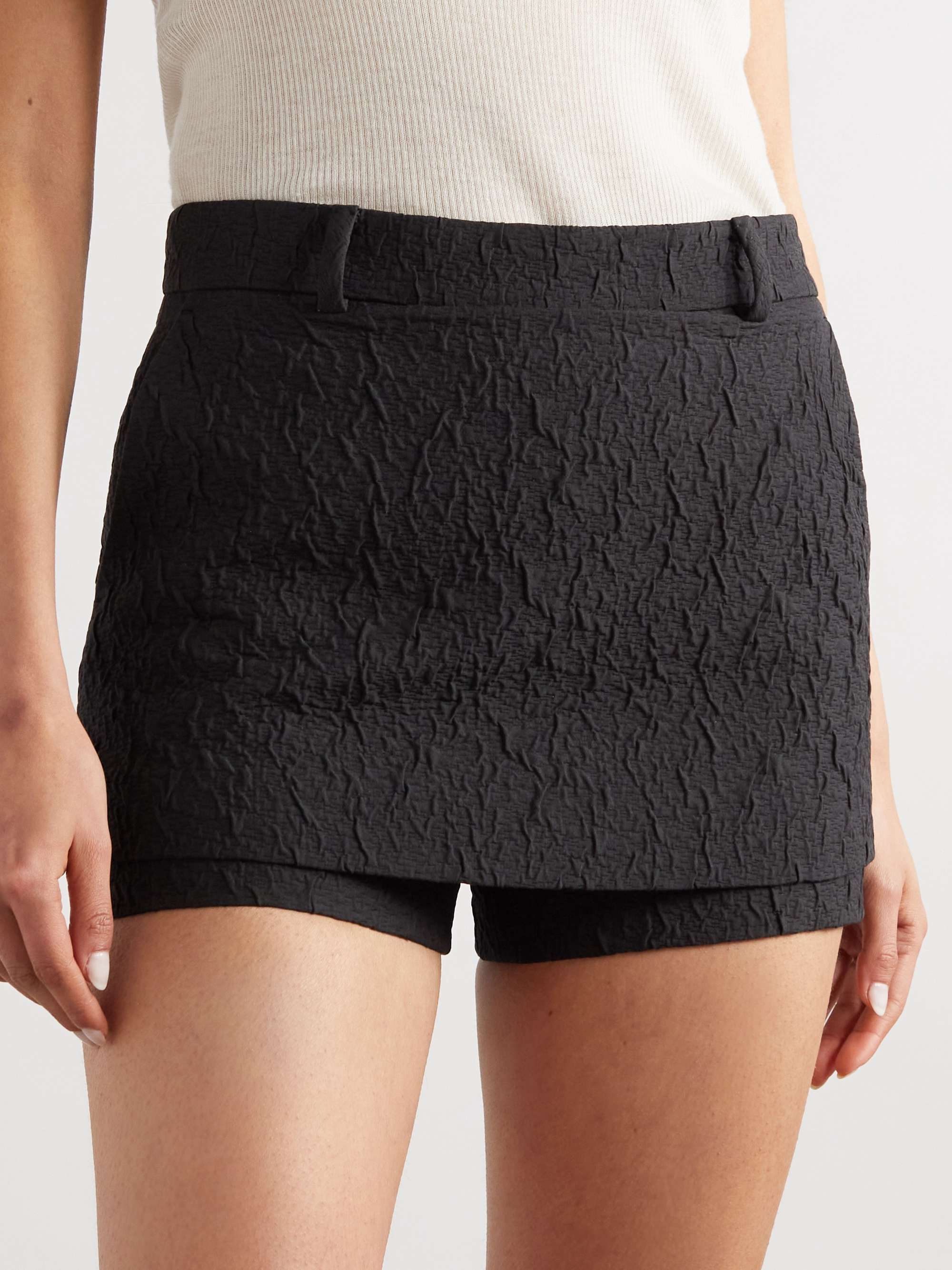 Layered cloqué mini skirt view