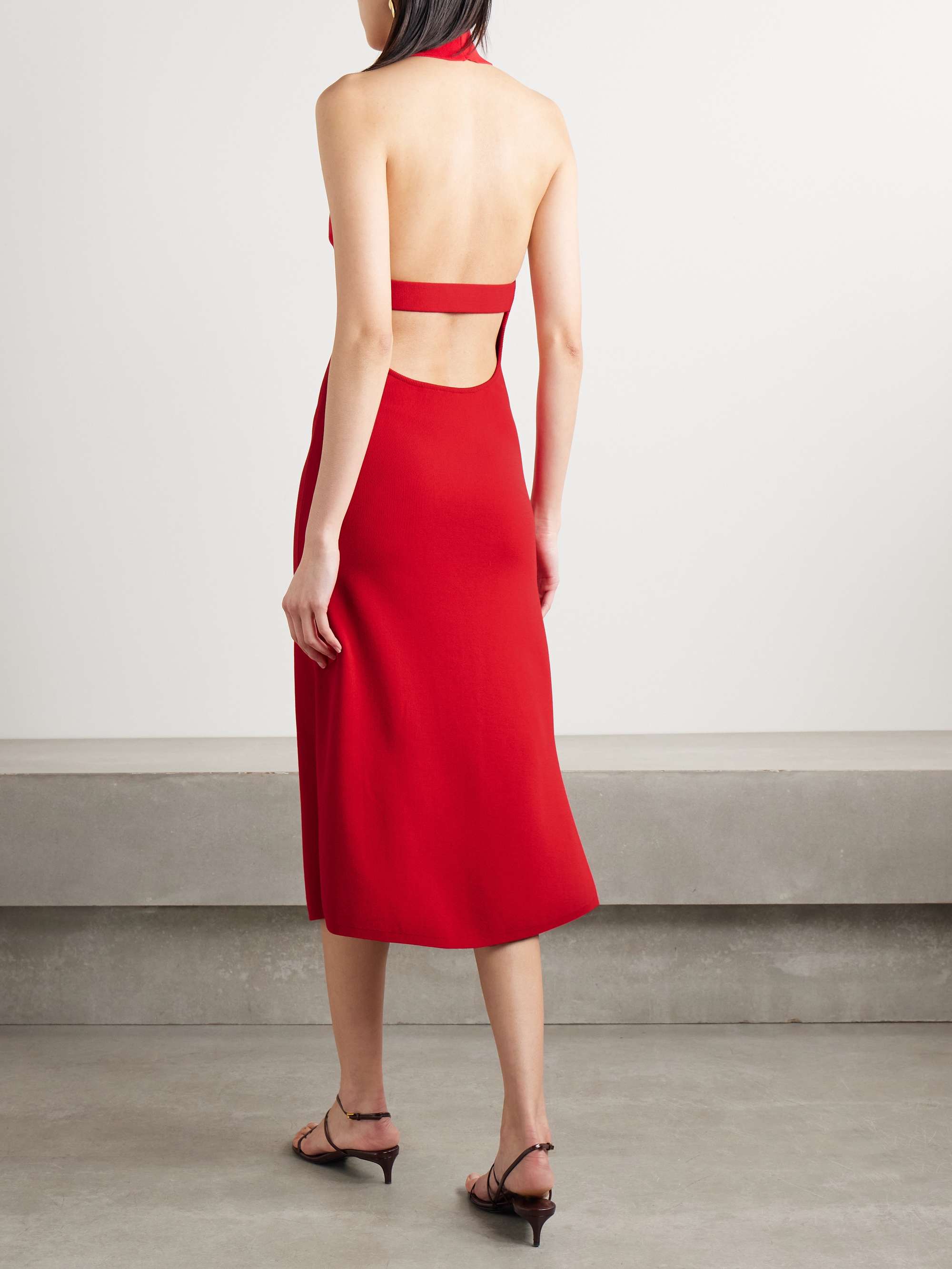 Katara knitted open-back turtleneck midi dress view