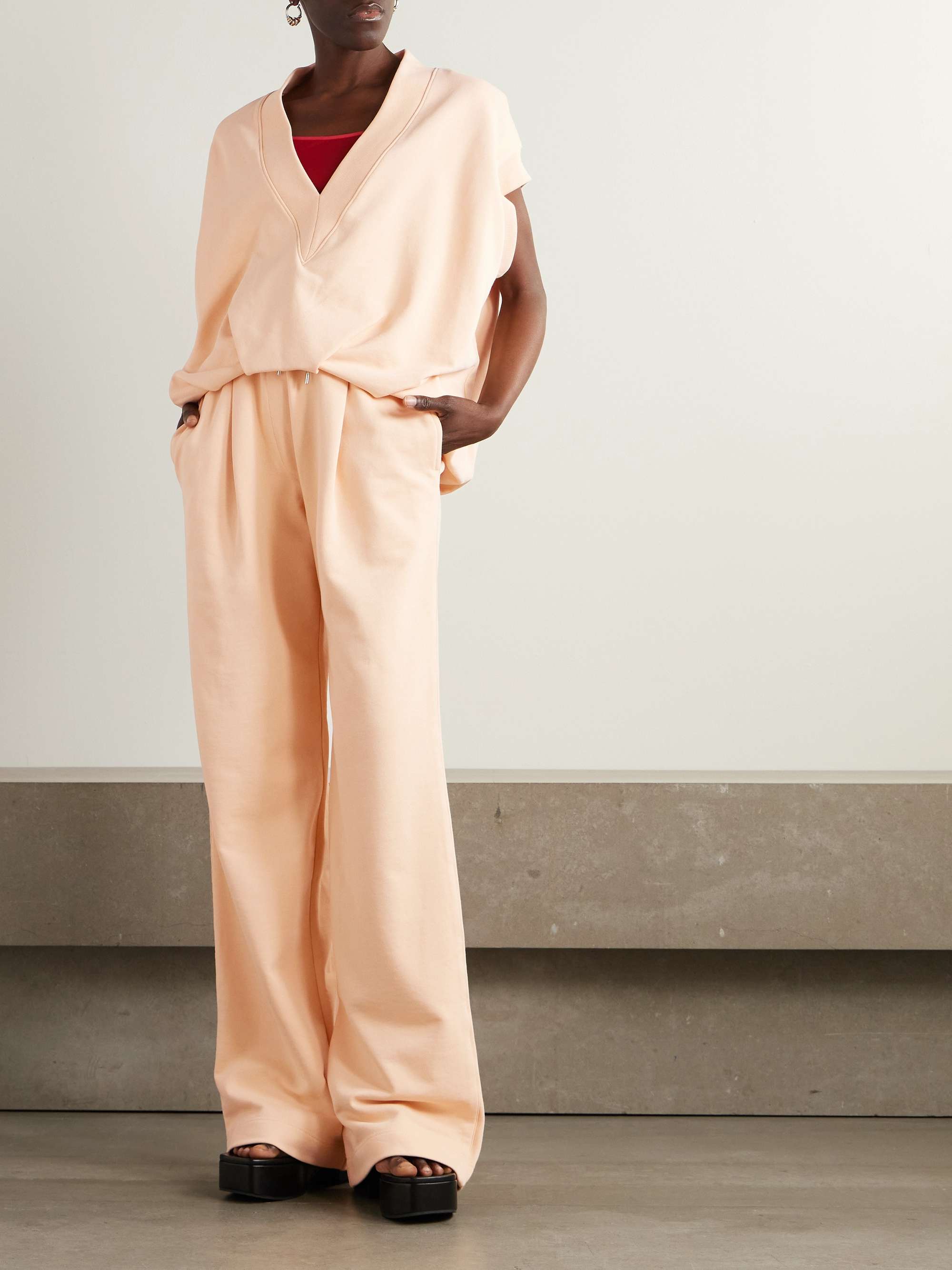 Oversized gathered cotton sweater view