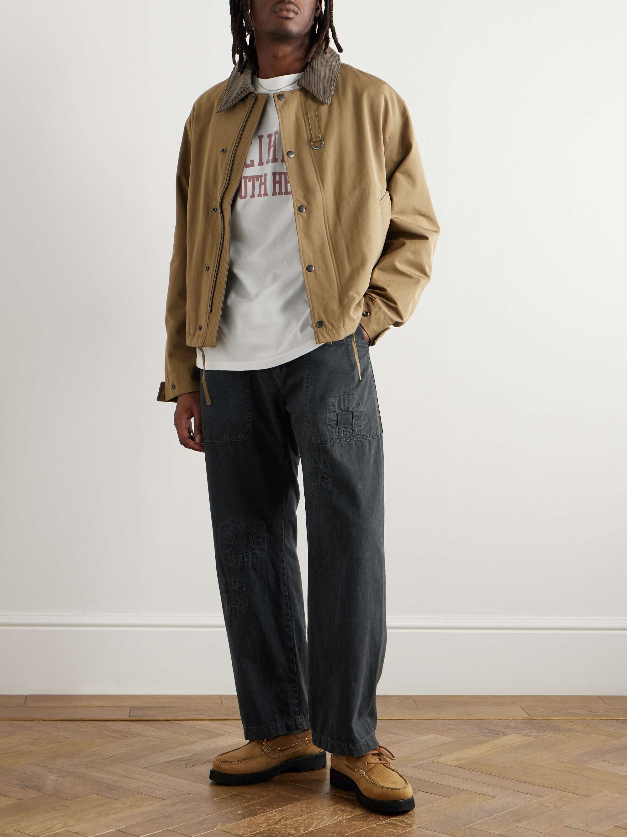 Straight-Leg Appliquéd Denim Trousers view