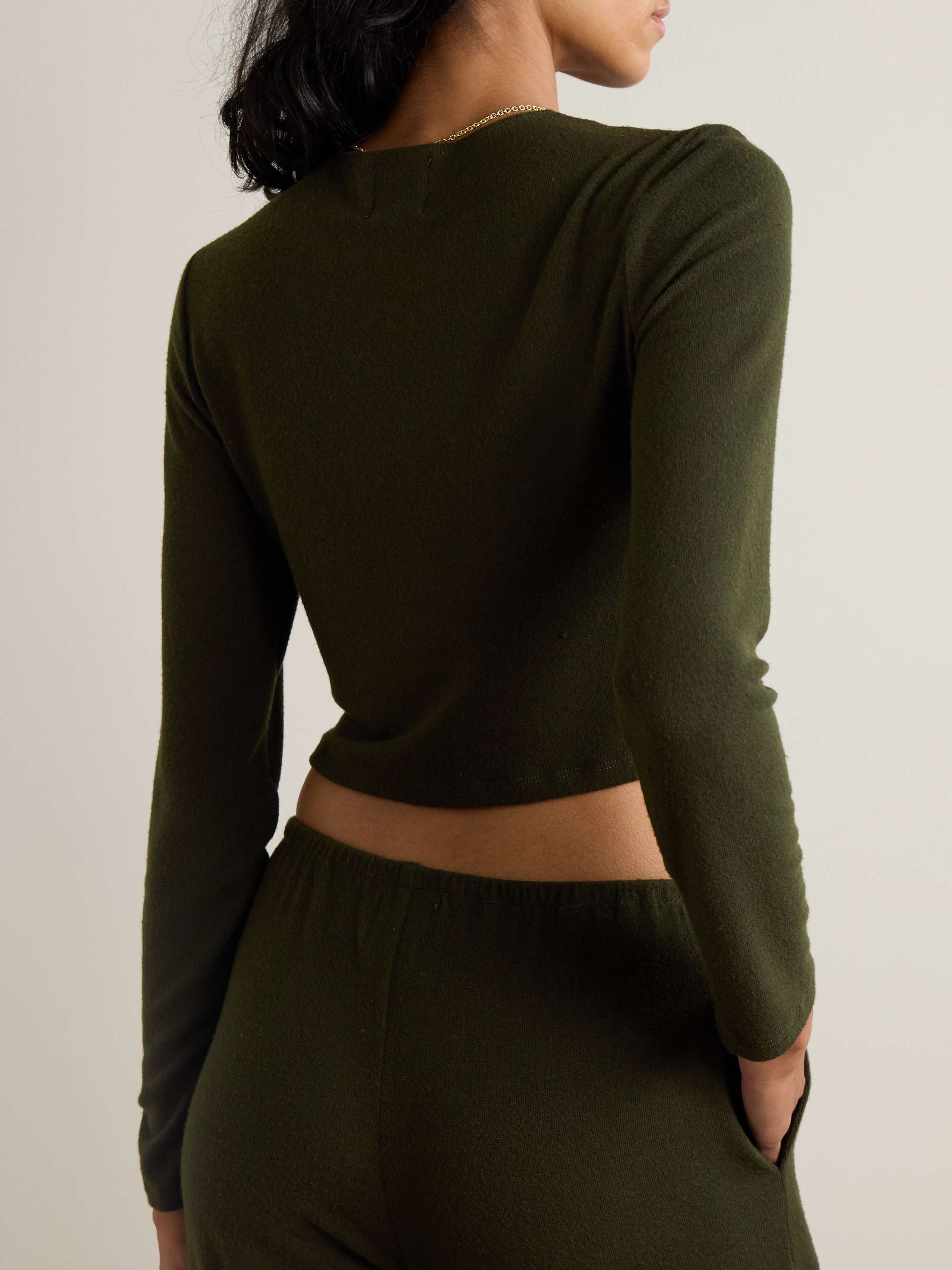 Lauren cropped brushed stretch-knit cardigan view