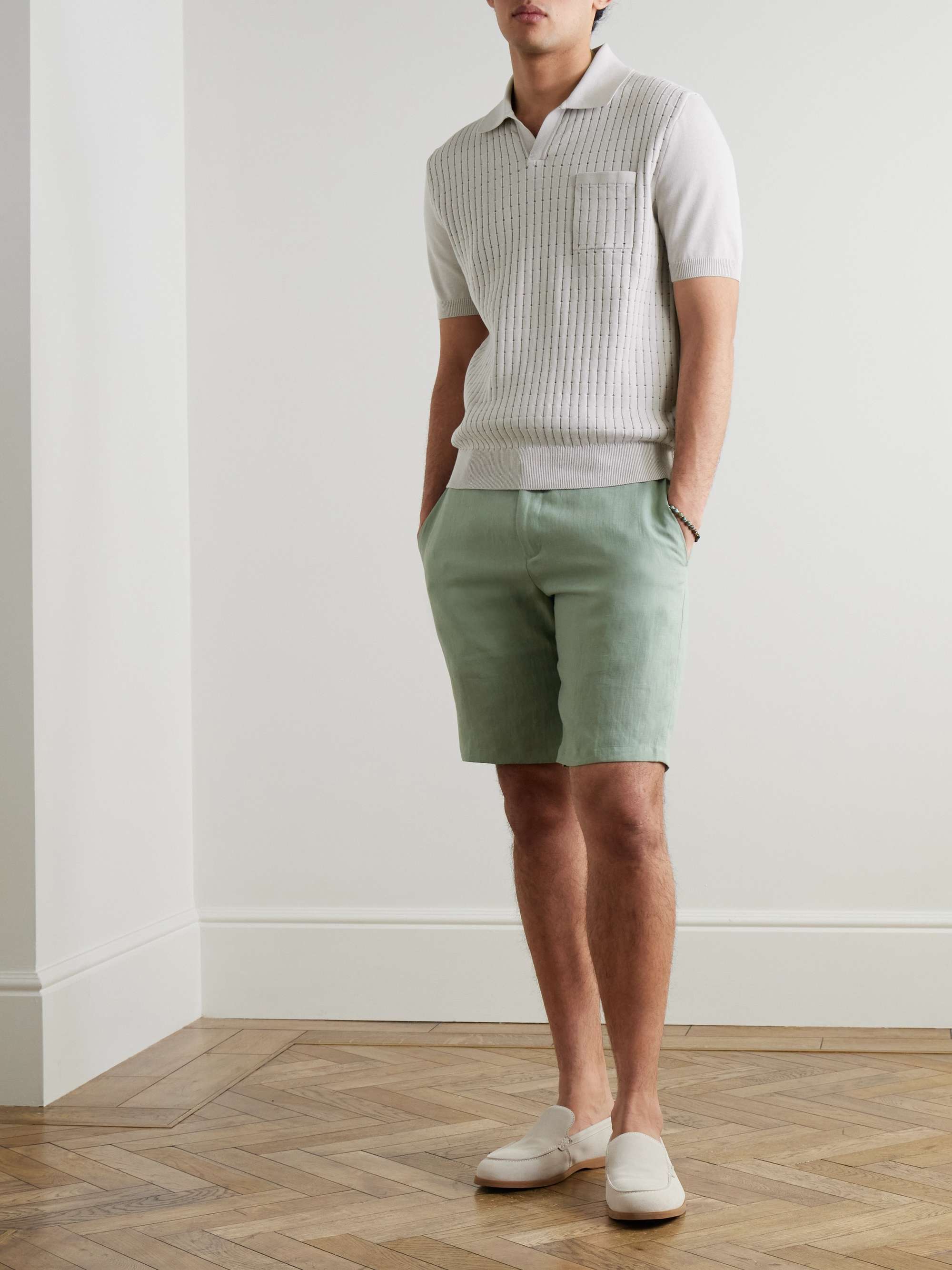 Pointelle-Knit Organic Cotton Polo Shirt view