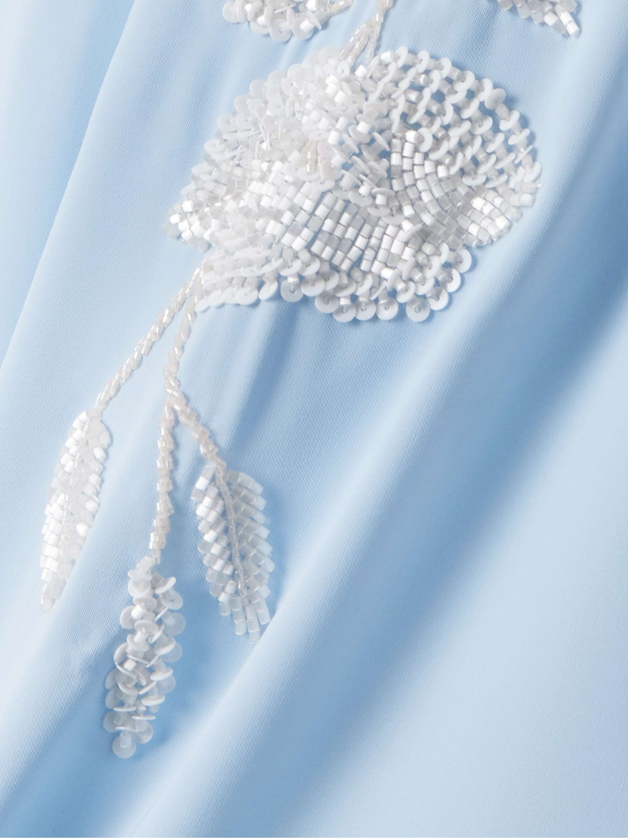 Bead-embellished cape-effect crepe gown view