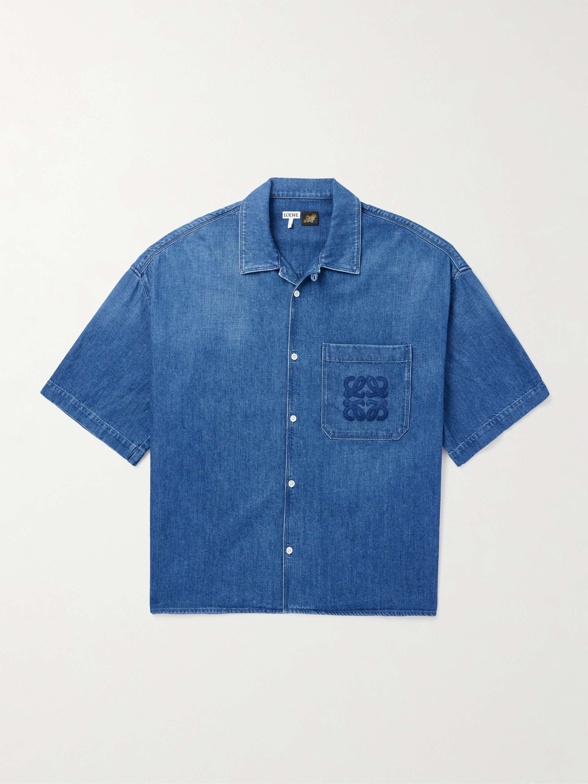 + Paula's Ibiza Logo-Embroidered Denim Shirt view