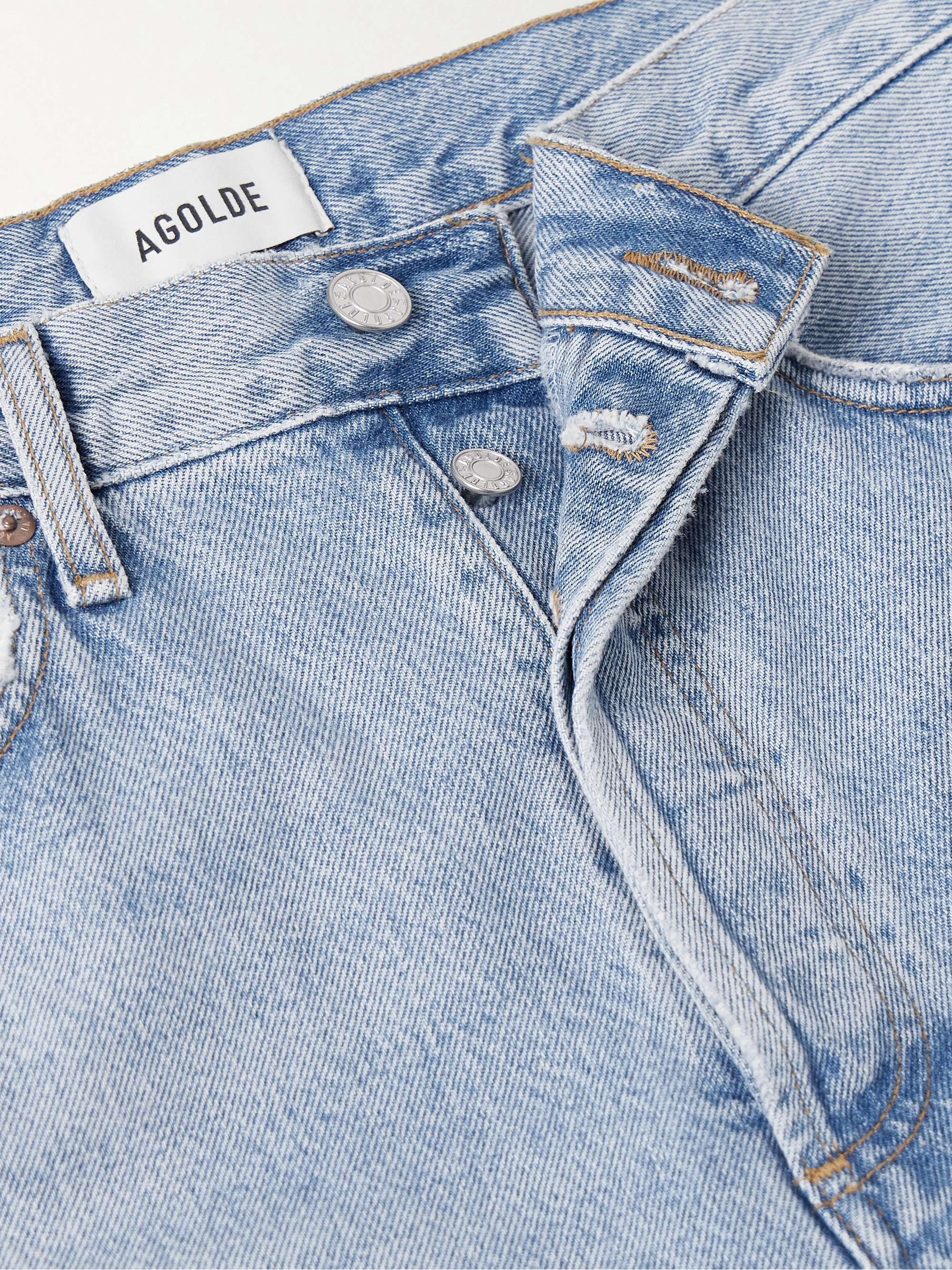 '90s distressed mid-rise straight-leg jeans view