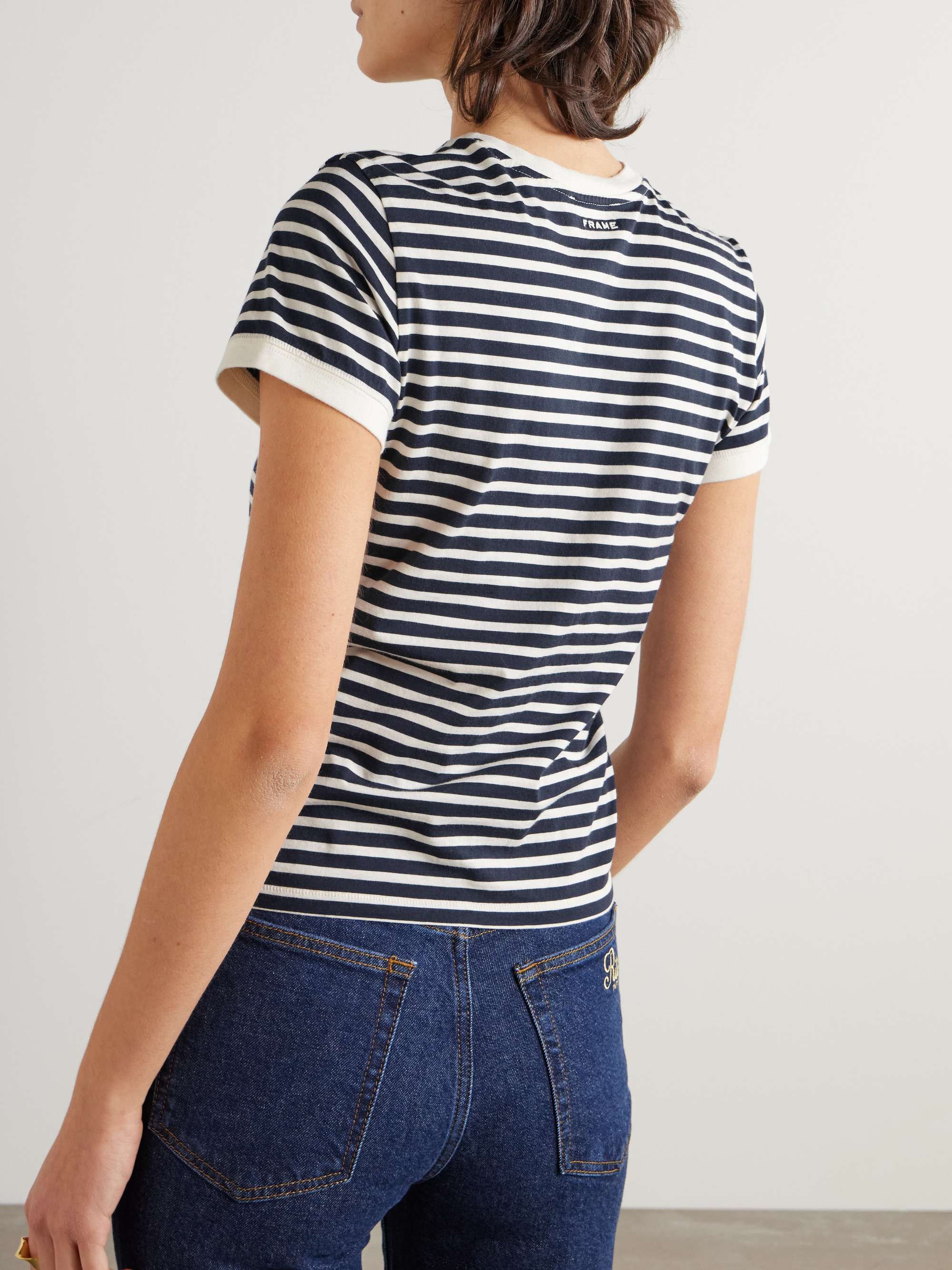 + Ritz Paris embroidered striped cotton-jersey T-shirt view