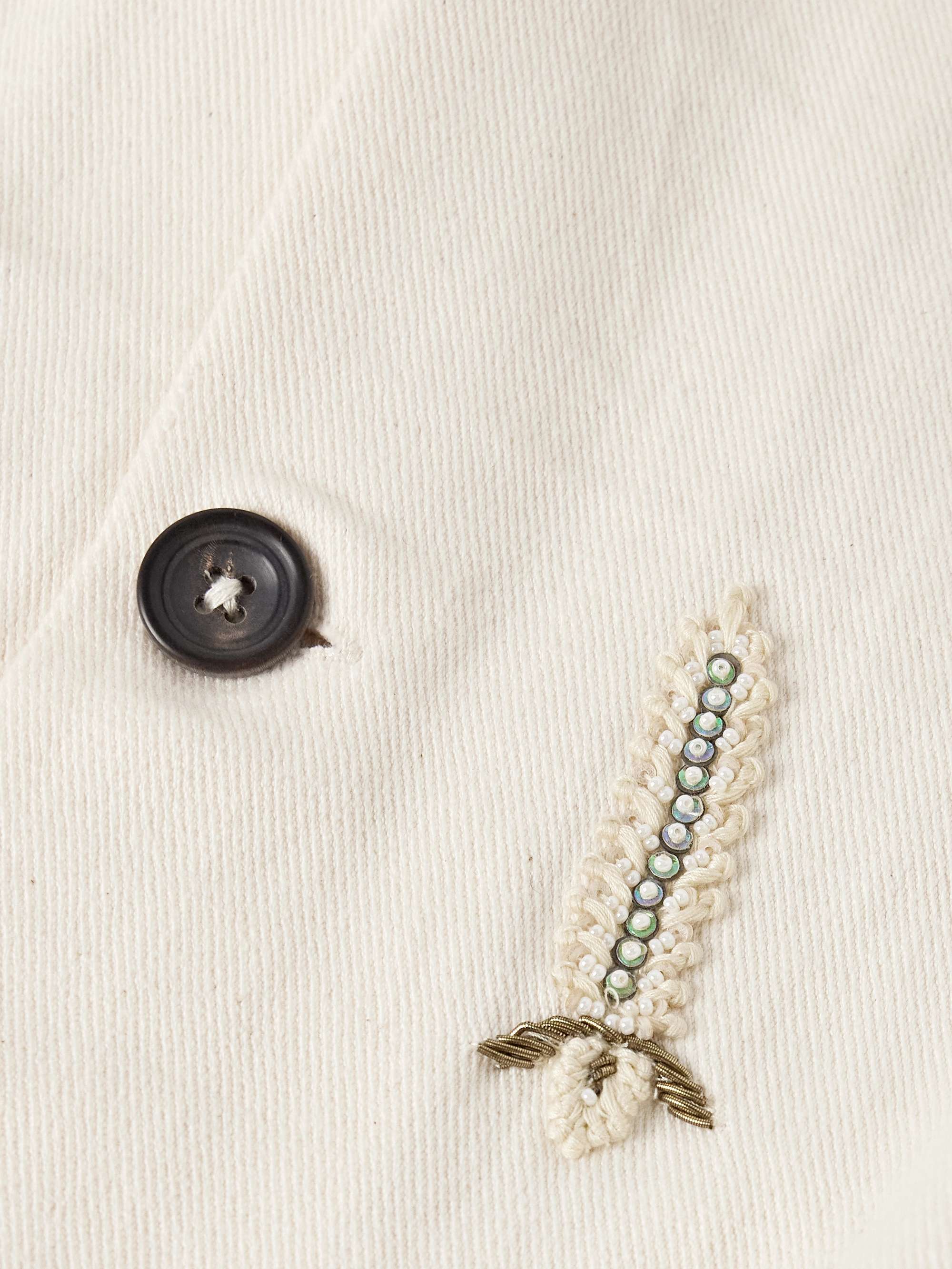 Embellished Embroidered Cotton-Twill Jacket view