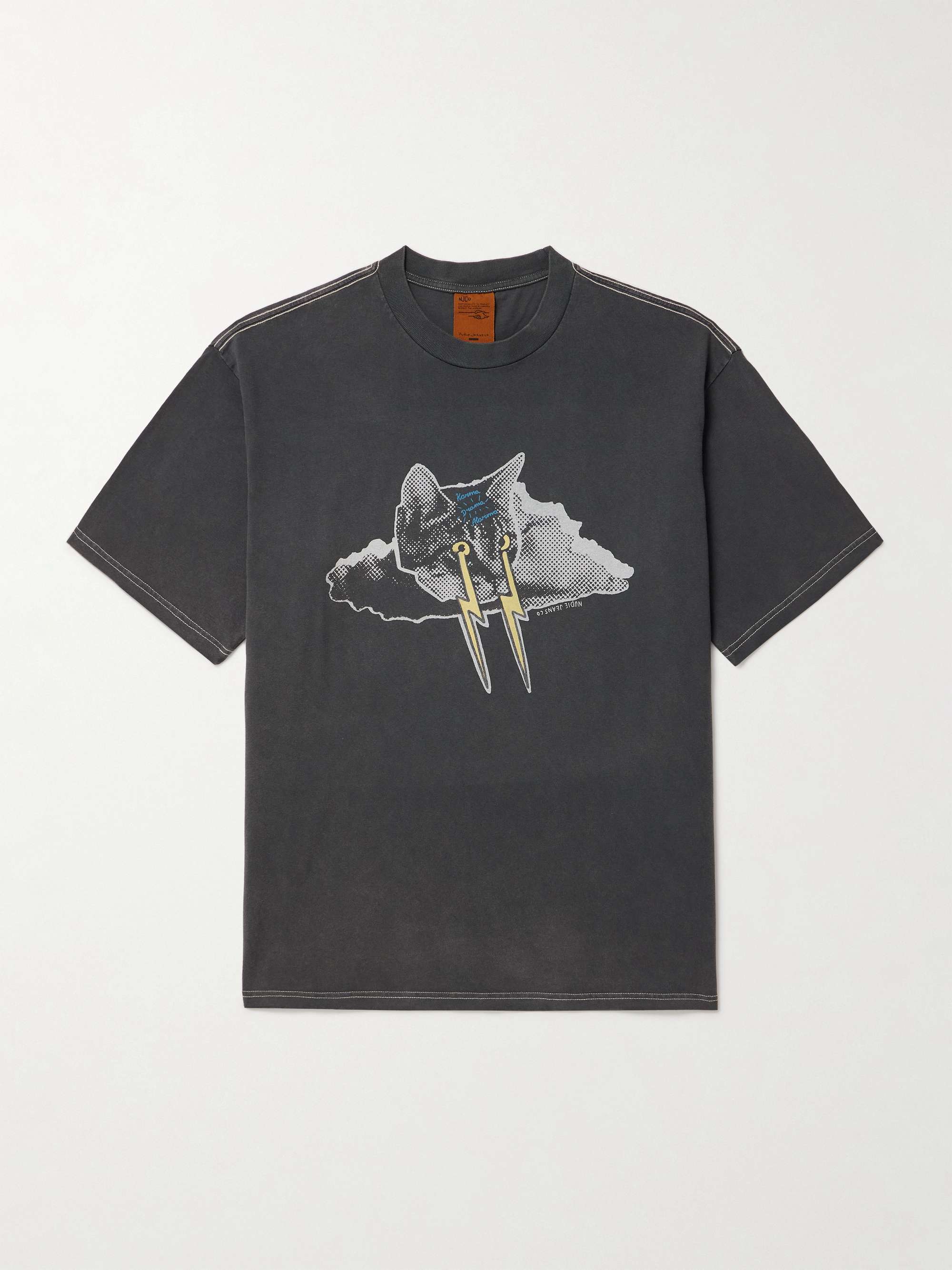 Koffee Karma Kat Printed Cotton-Jersey T-Shirt view