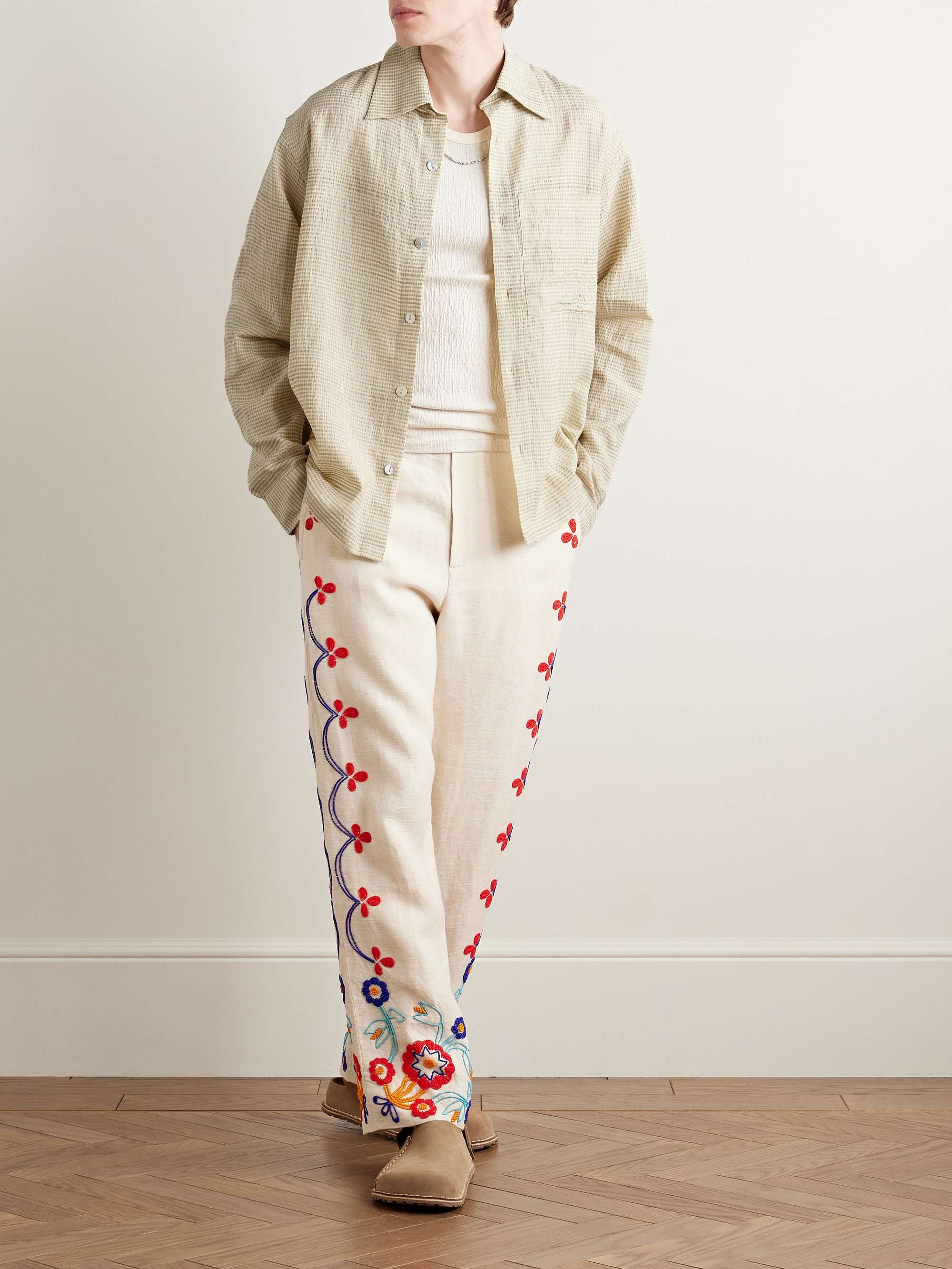 Checked Cotton and Silk-Blend Shirt view