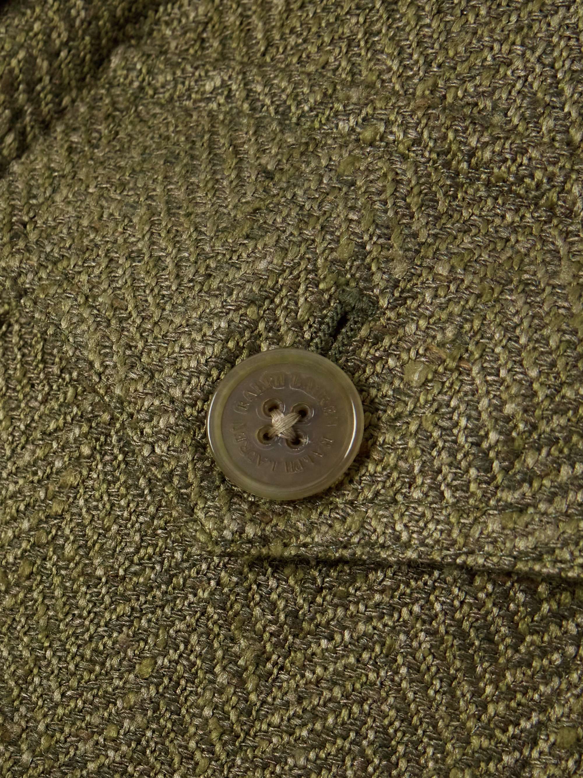 Schmitt herringbone silk and linen-blend tweed blazer view