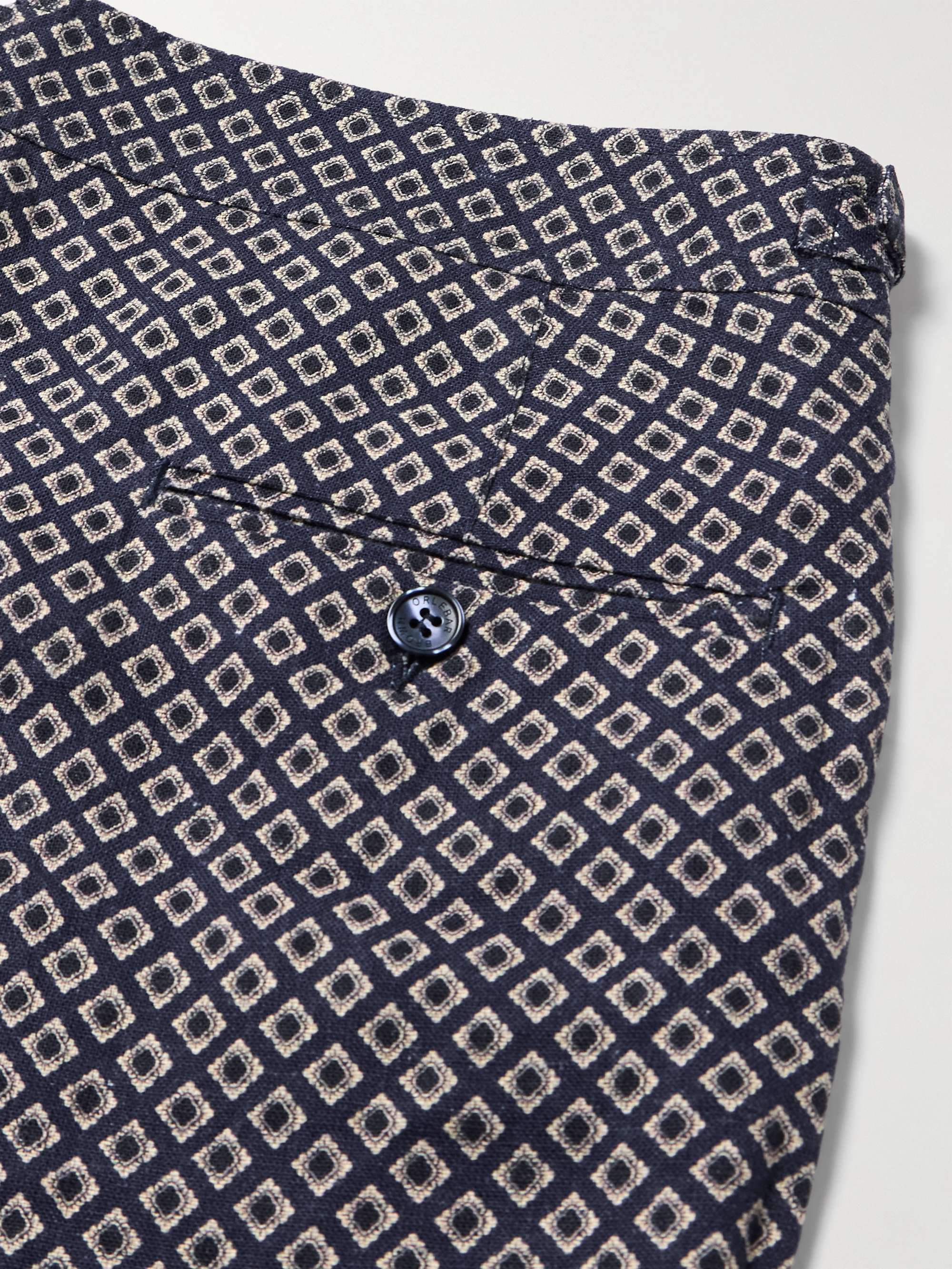 Bulldog Day Slim-Fit Floral-Print Linen Shorts view