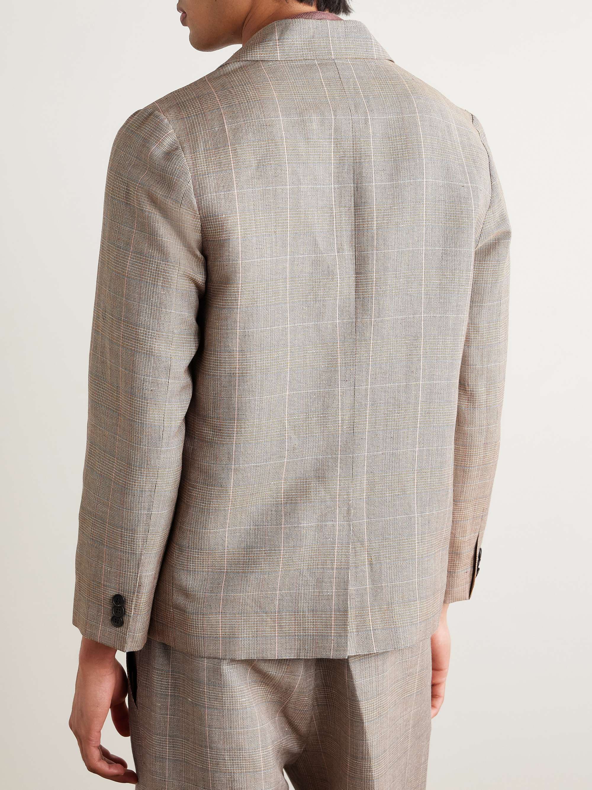 Checked Linen and Wool-Blend Blazer view