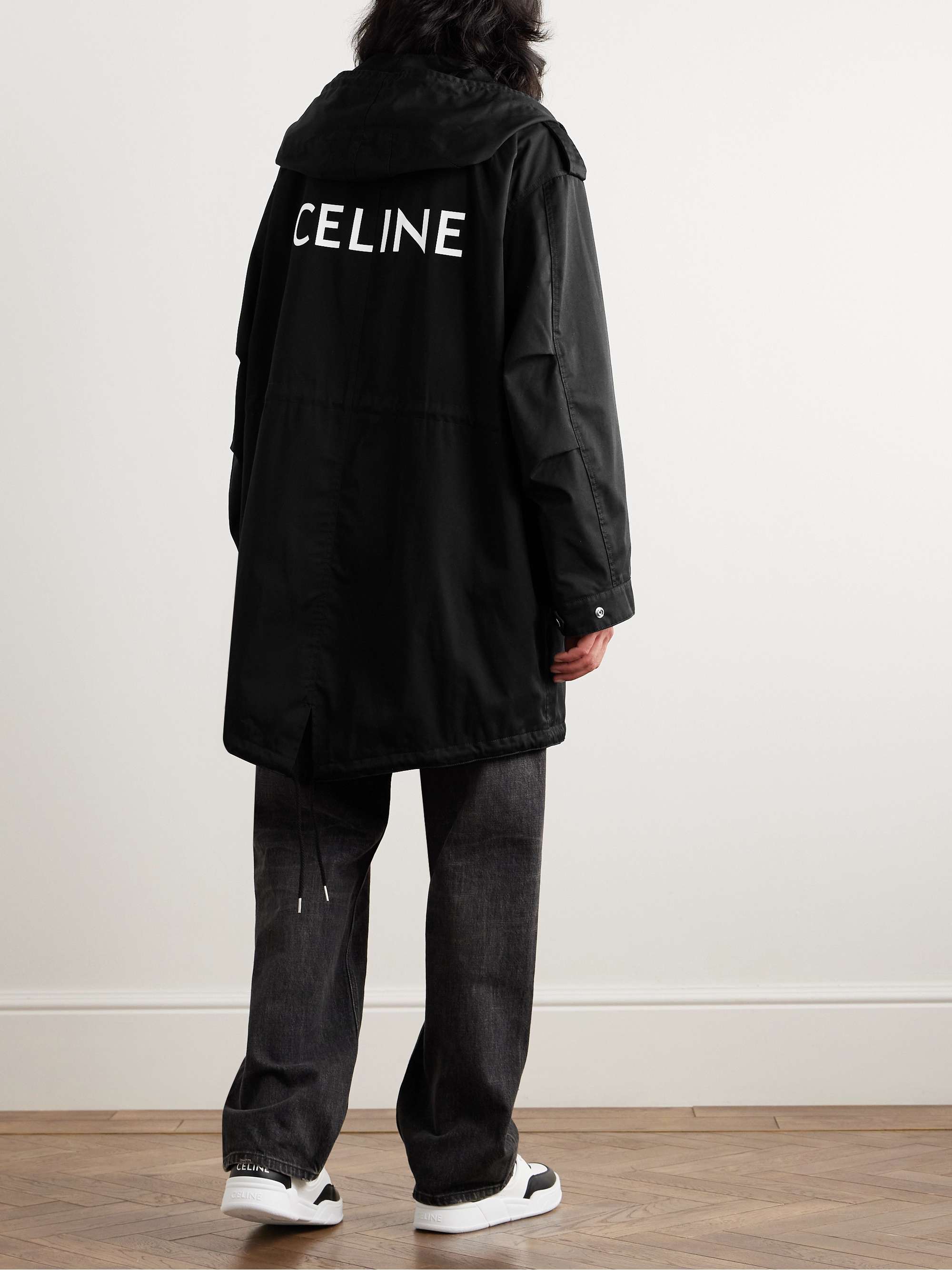 Logo-Print Twill Hooded Parka view