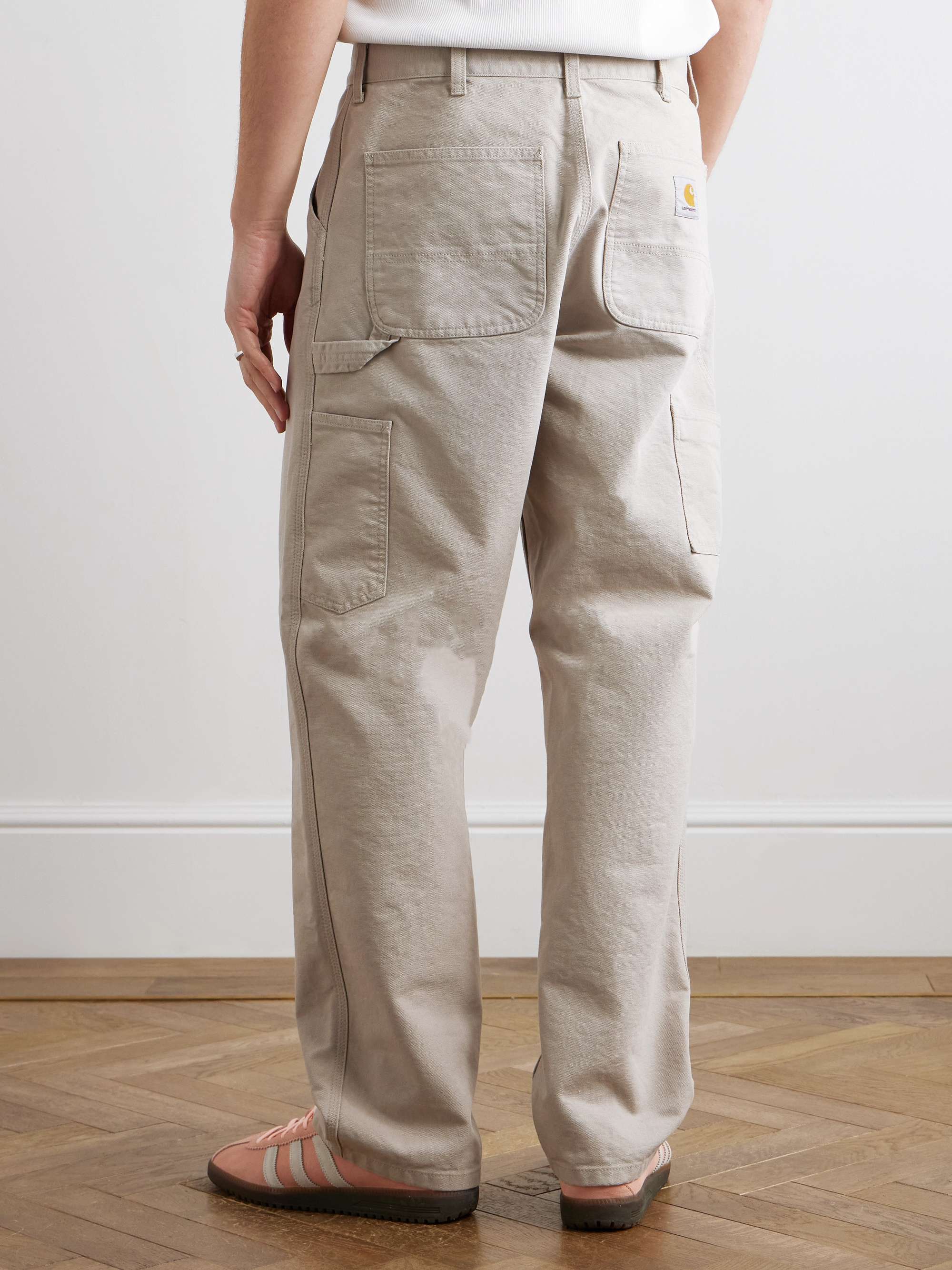 Single Knee Straight-Leg Cotton-Canvas Trousers view