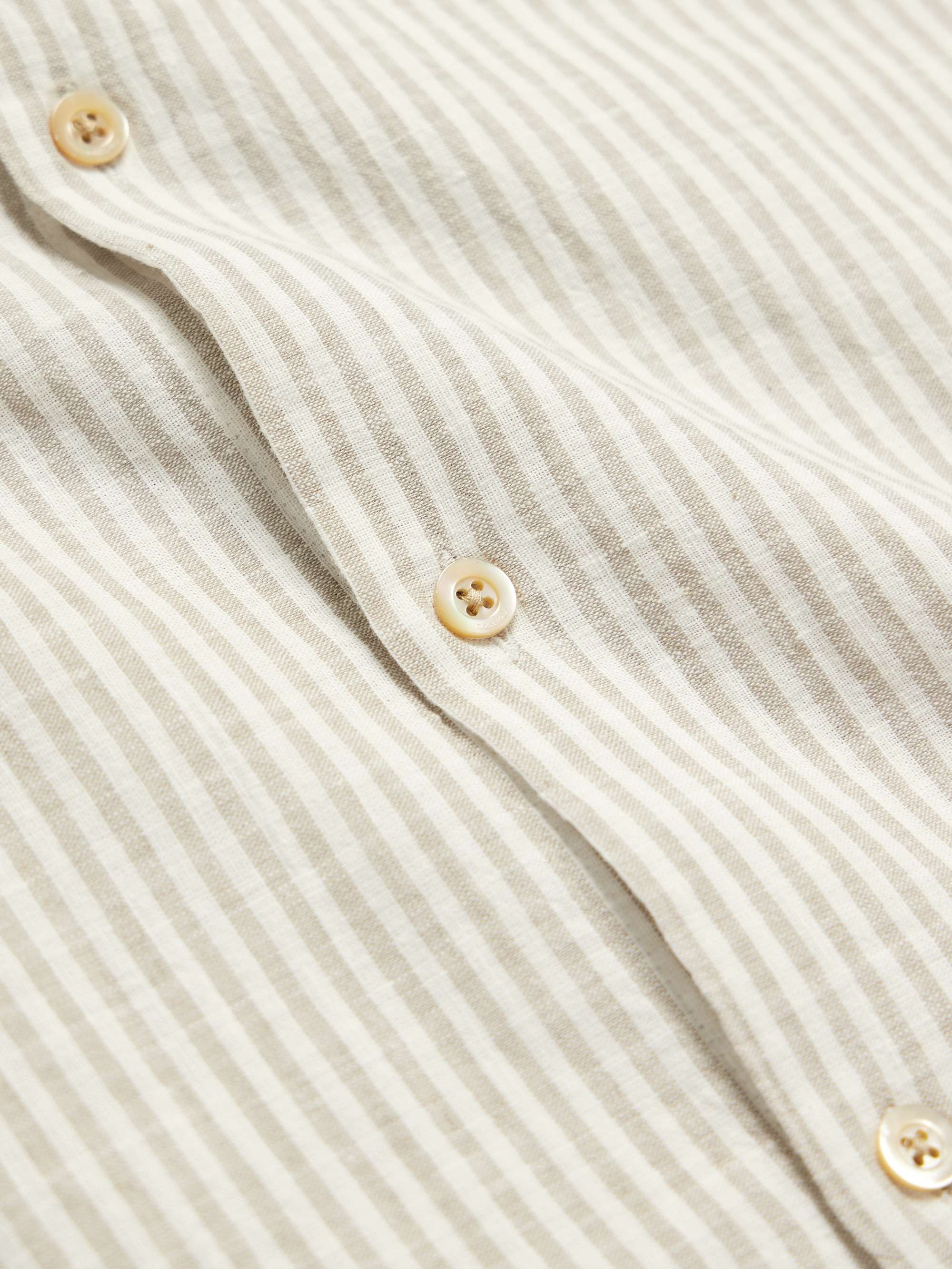 Striped Cotton and Linen-Blend Shirt view