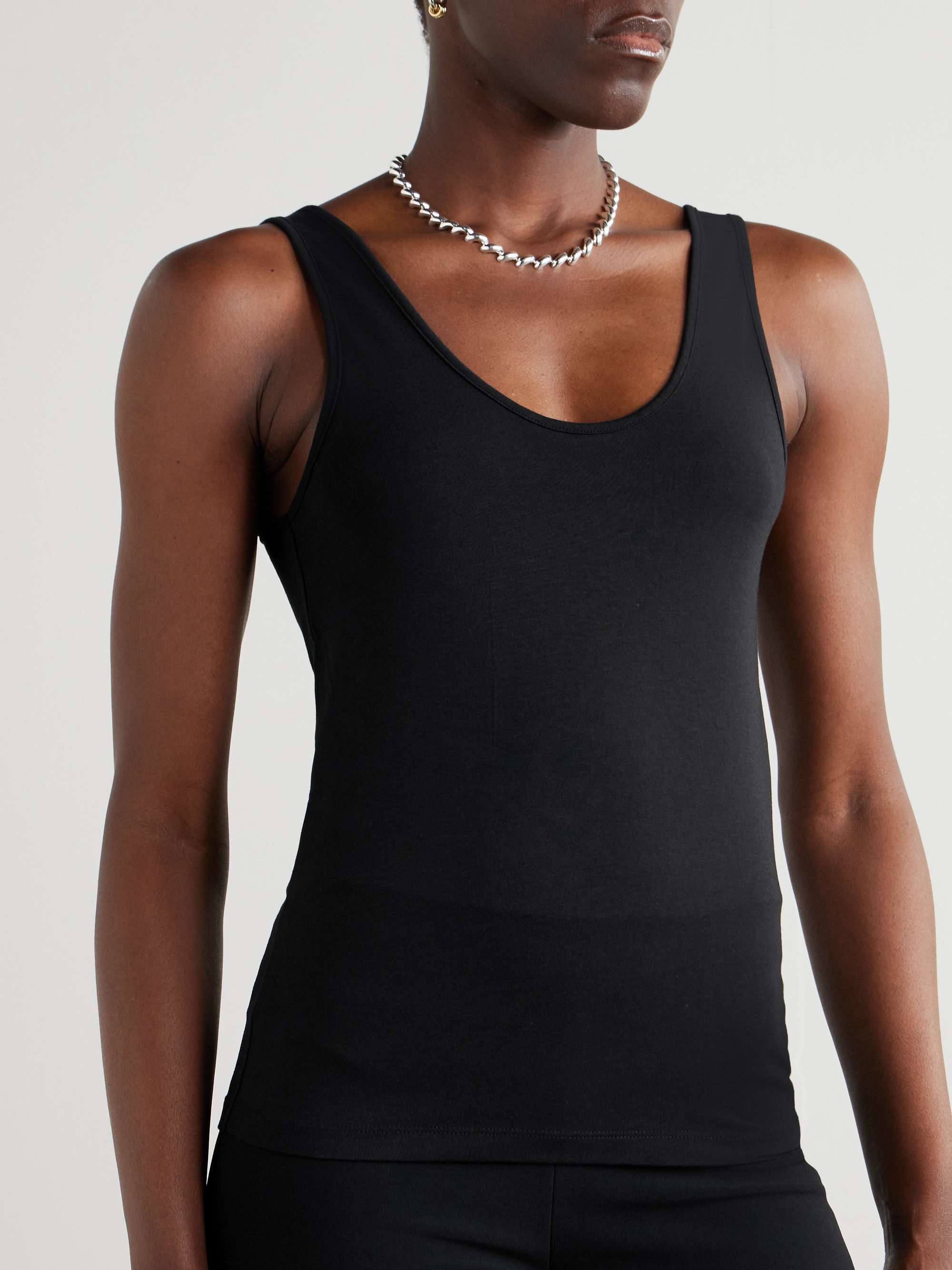 Stretch Lyocell and organic cotton-blend jersey tank top view